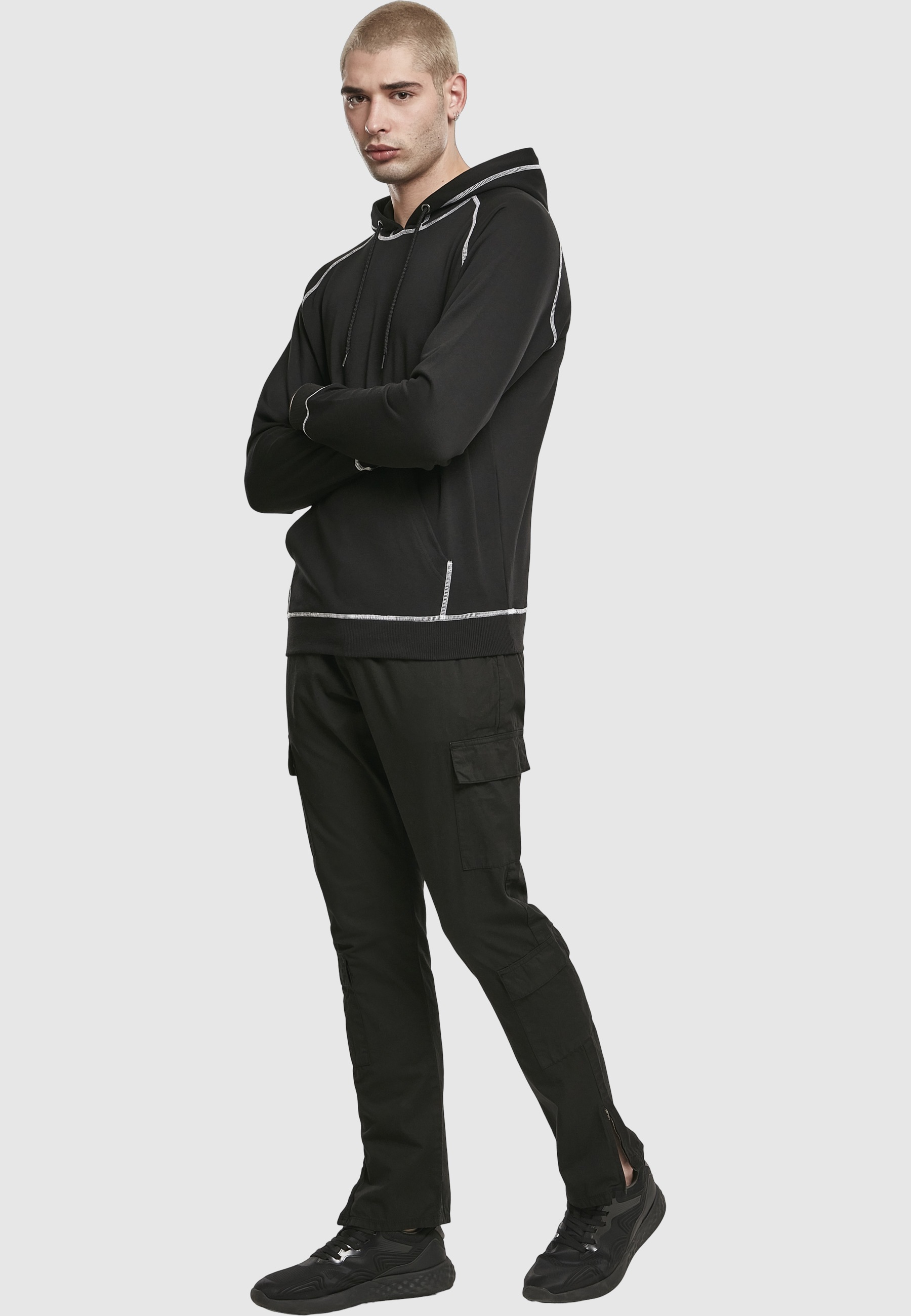 URBAN CLASSICS Rundhalspullover »Urban Classics Herren Contrast Stitching Hoody« 1 Stk.