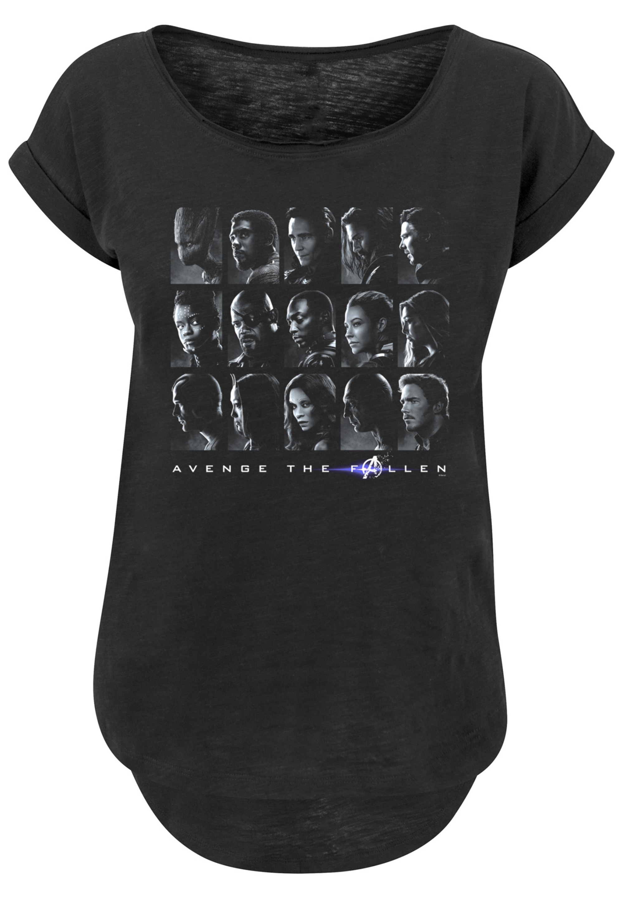 F4NT4STIC T-Shirt »Marvel Avengers Endgame The Fallen Heroes«, Damen,Premium Merch,Lang,Longshirt,Logo Print