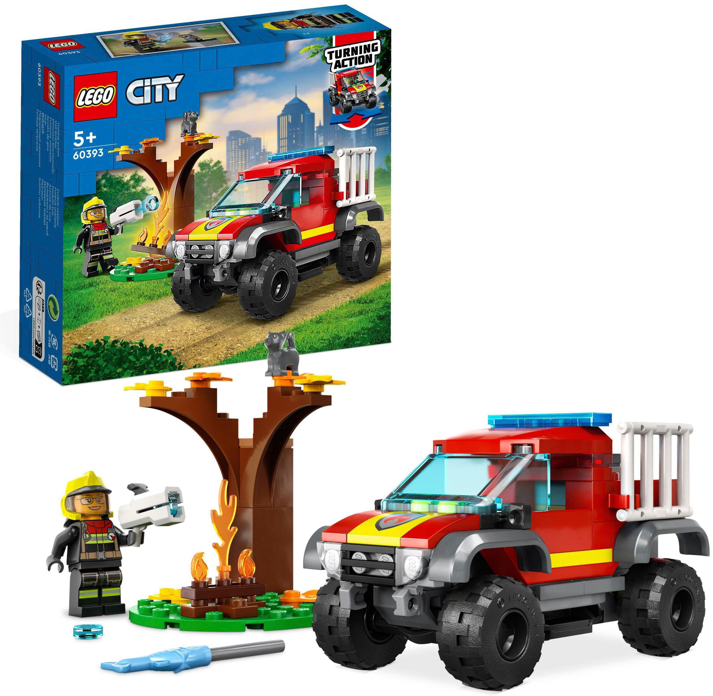 LEGO® Konstruktionsspielsteine »Feuerwehr-Pickup (60393), LEGO® City«, (97 St.), Made in Europe