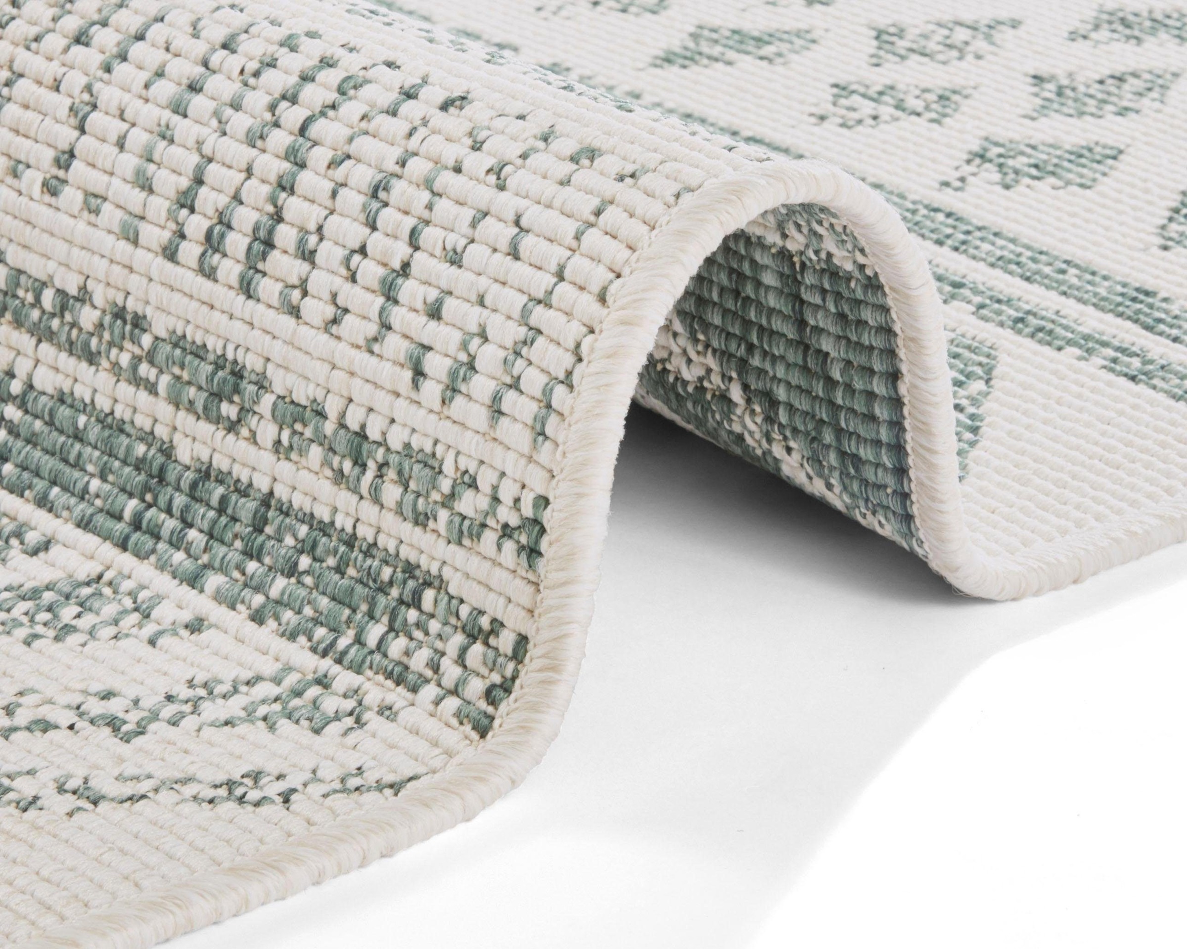 NORTHRUGS Teppich »BIRI Wendeteppich«, rechteckig, 5 mm Höhe, In-& Outdoor, Wetterfest, Balkon, Läufer, Wohnzimmer, Wasserfest, Boho