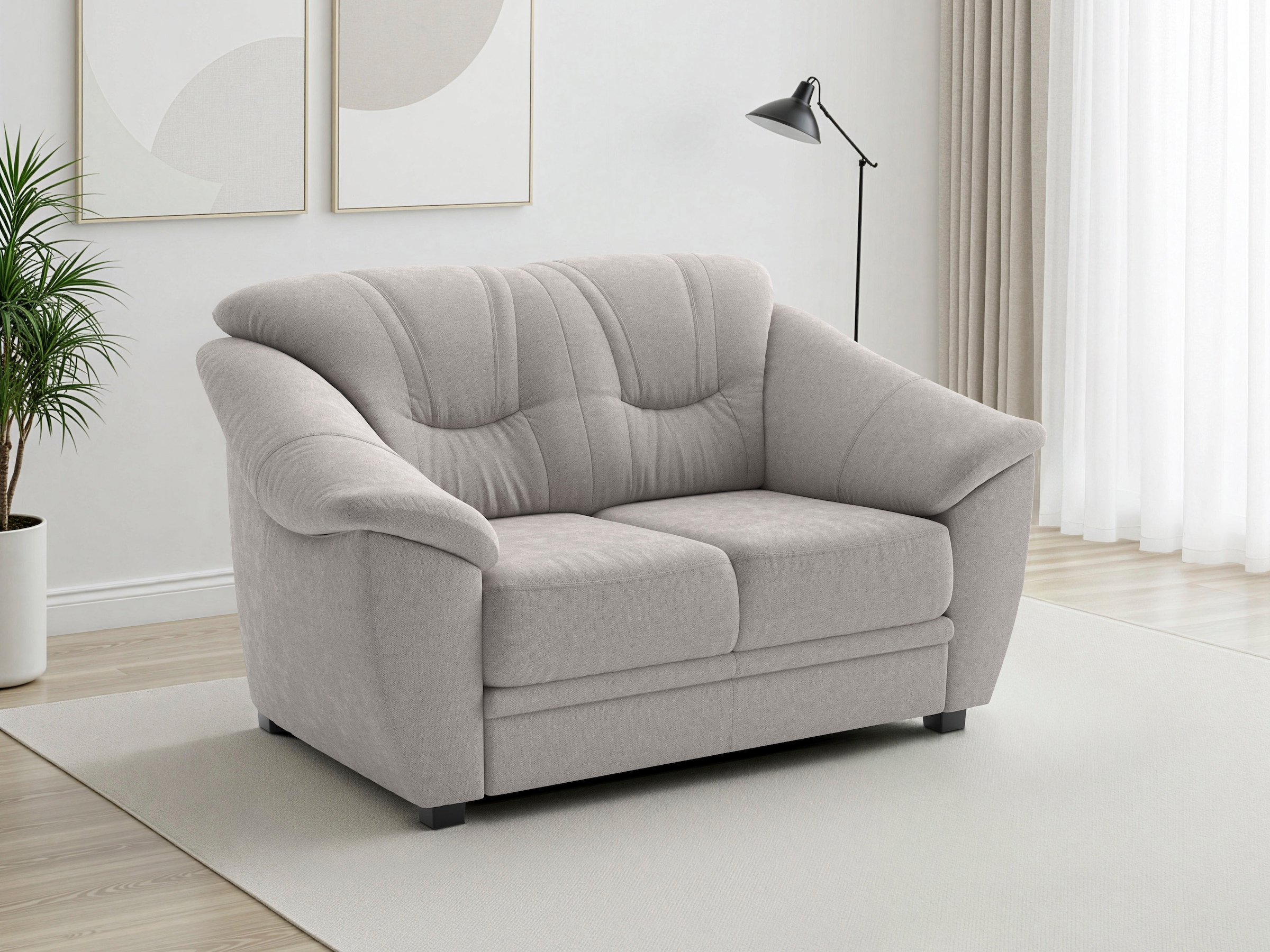sit&more 2-Sitzer "Savona B: 148cm, Komfort Sitz, große Stoff + Lederauswahl" mit Federkern