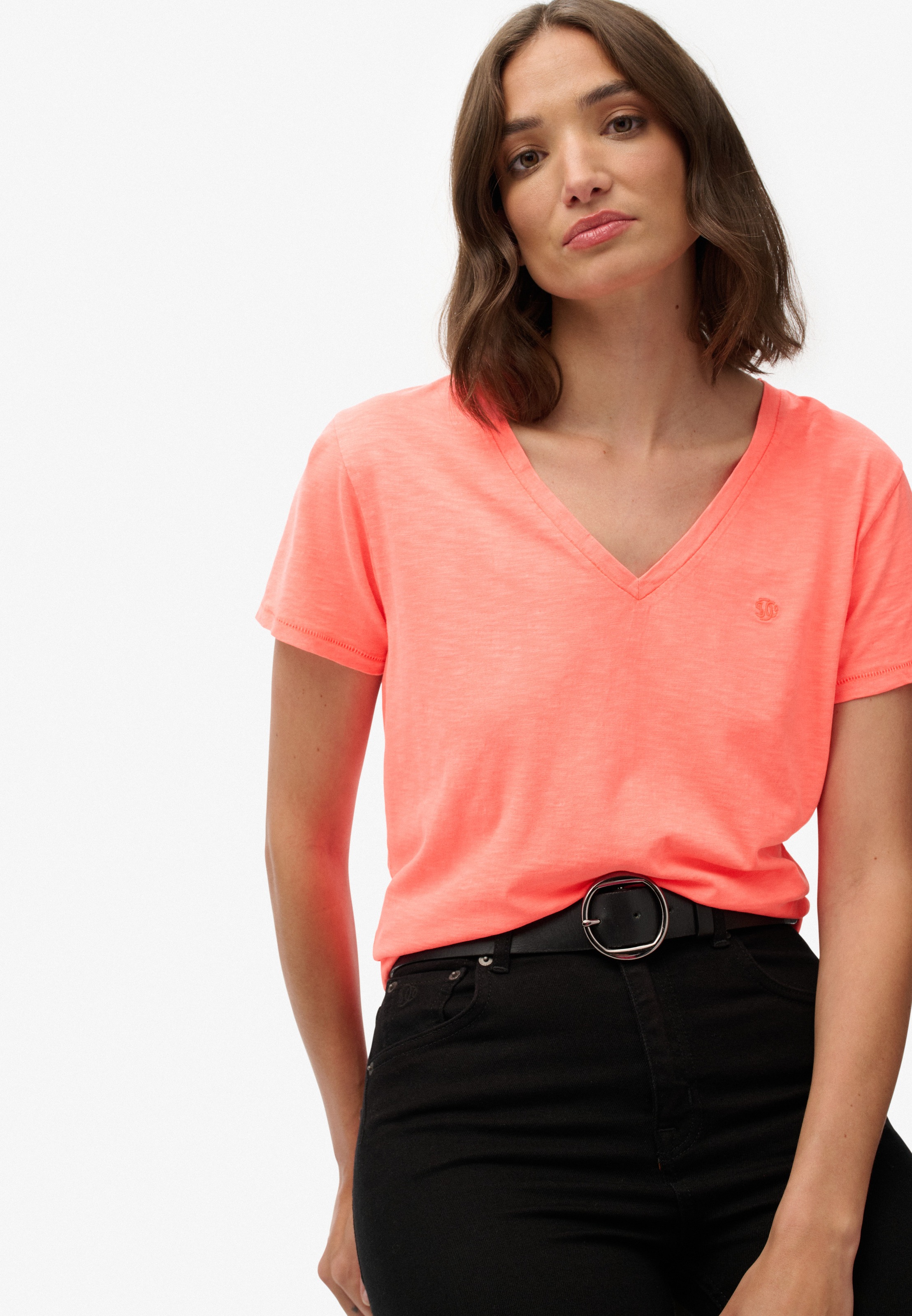 Superdry T-Shirt "STUDIOS SLUB EMB VEE TEE" günstig online kaufen