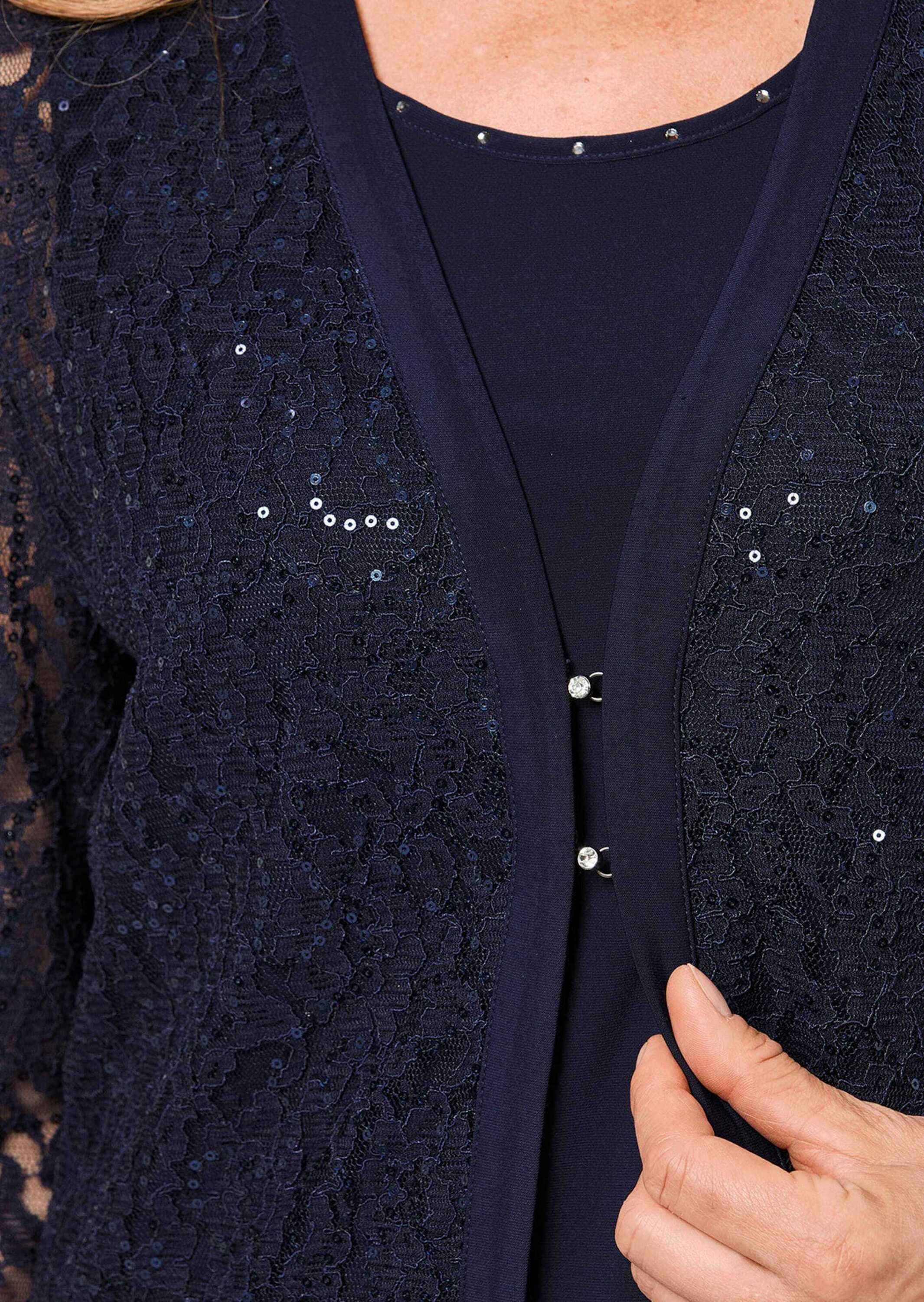 GOLDNER Jackenblazer »Spitzenjacke Figurumspielendes Spitzenjäckchen mit Pailletten«