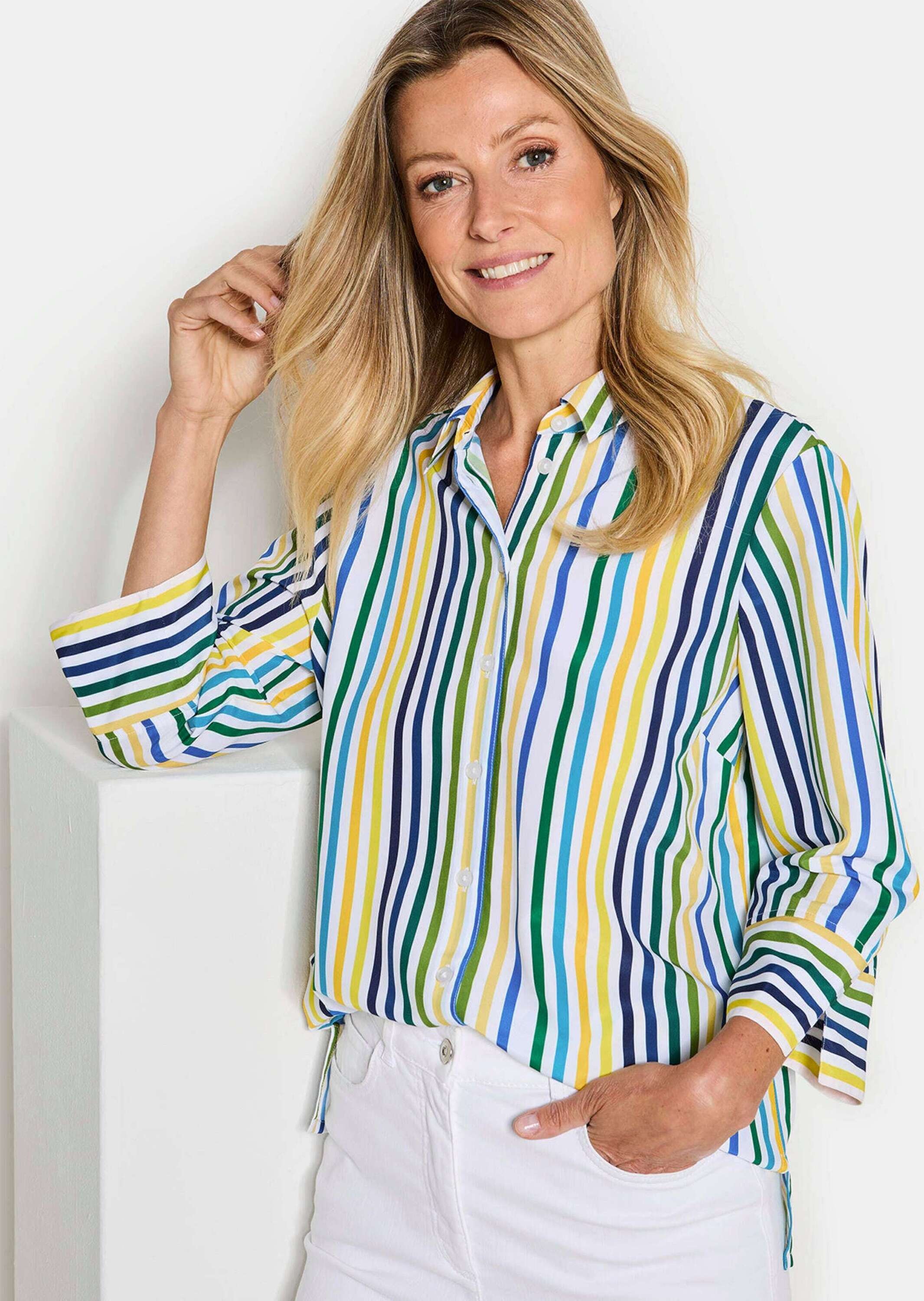 GOLDNER Hemdbluse »Kurzgröße Bluse« Knopfleiste