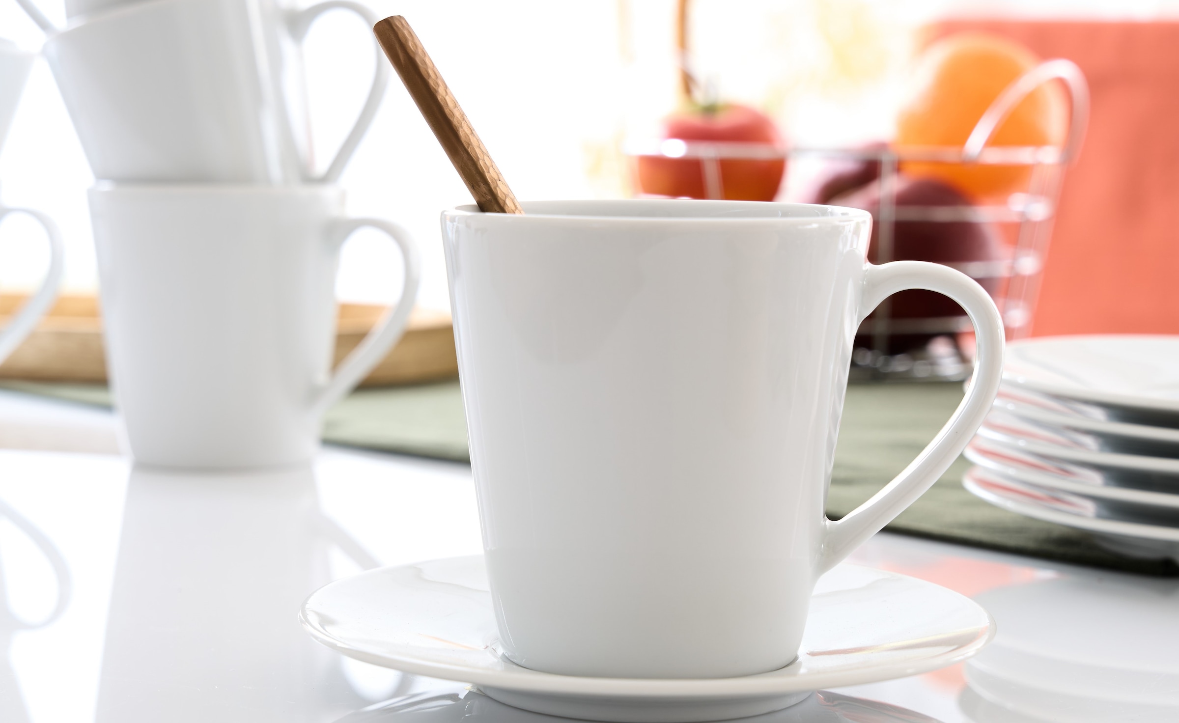 Retsch Arzberg Becher »Kaffee-/Henkelbecher HEIKE WEISS 250 ml, konisch, Set 6-tlg. Porzellan«, (Set, 6 tlg.), Klassisches Henkelbecher Set für 6 Personen, zeitlos & chic