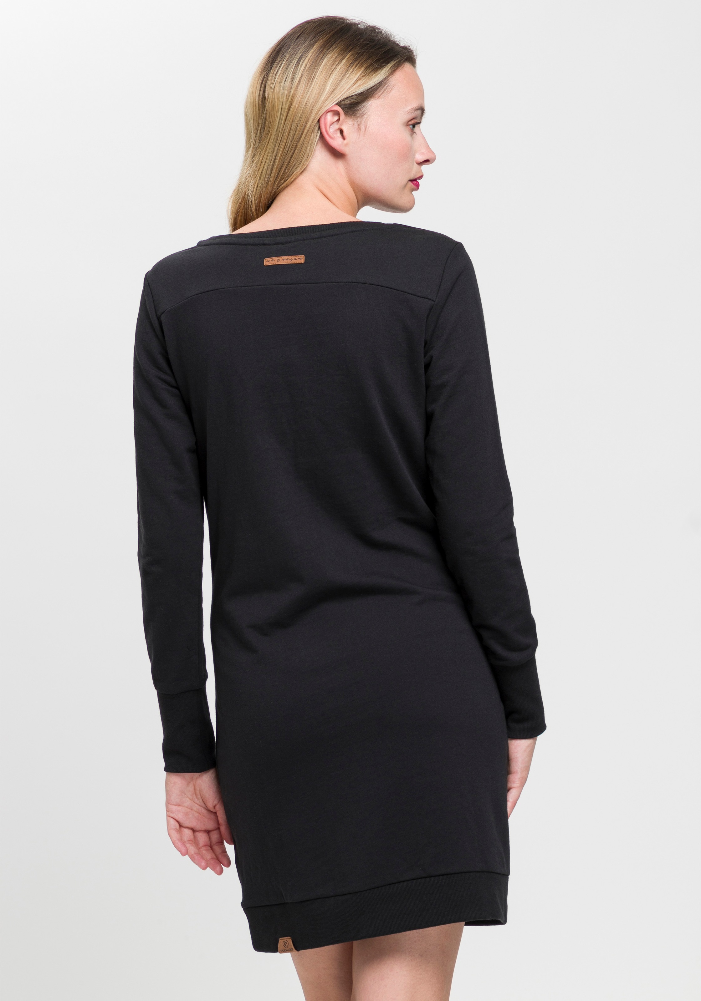 Ragwear Sweatkleid "MENITA O" Eingrifftaschen mit veganer 3 Knopf-Applikati günstig online kaufen