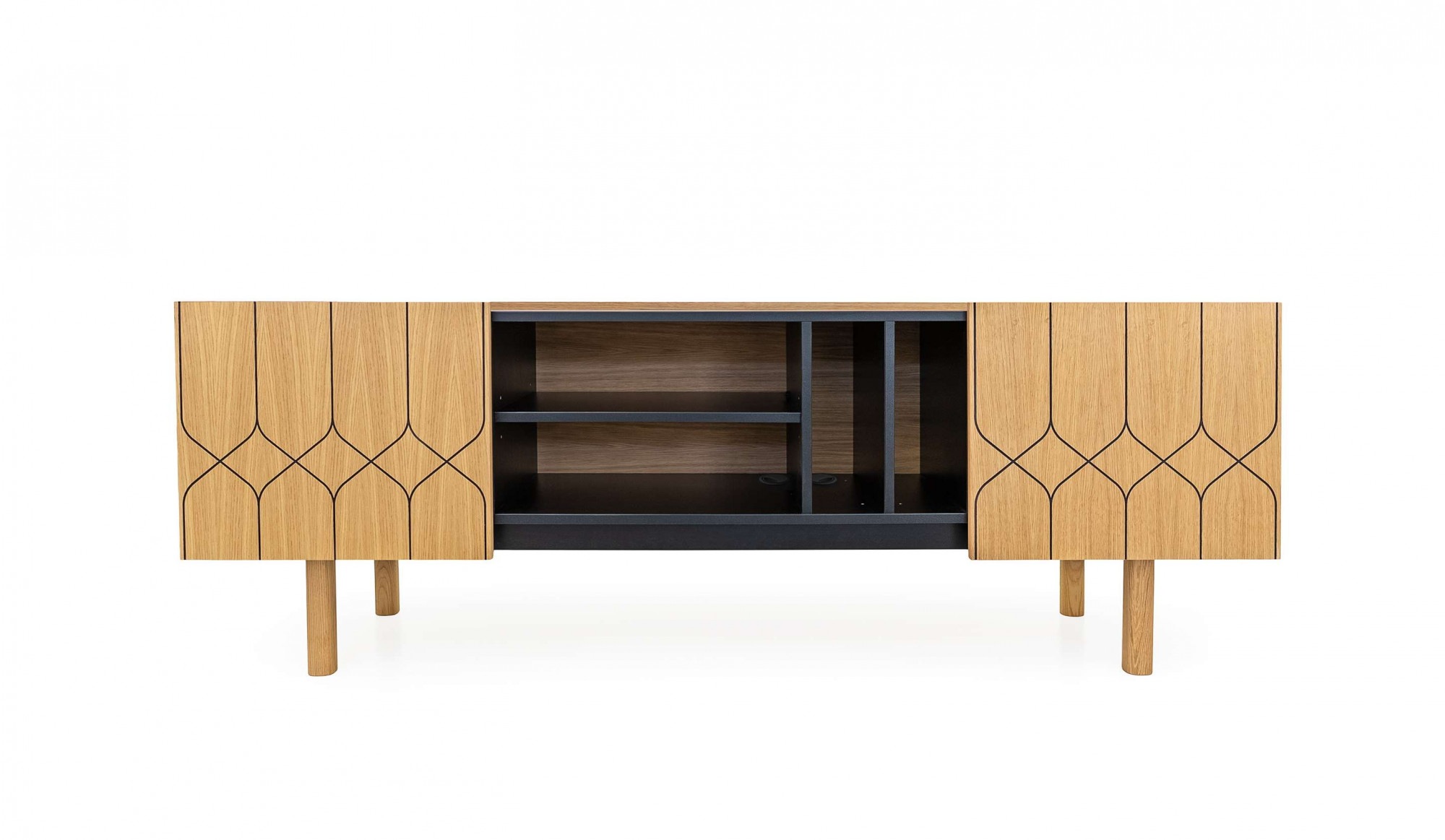 Woodman Sideboard »Porto«, Kommode, dekorative Fräsungen, mit Eichenholzfurnier, Breite 175 cm