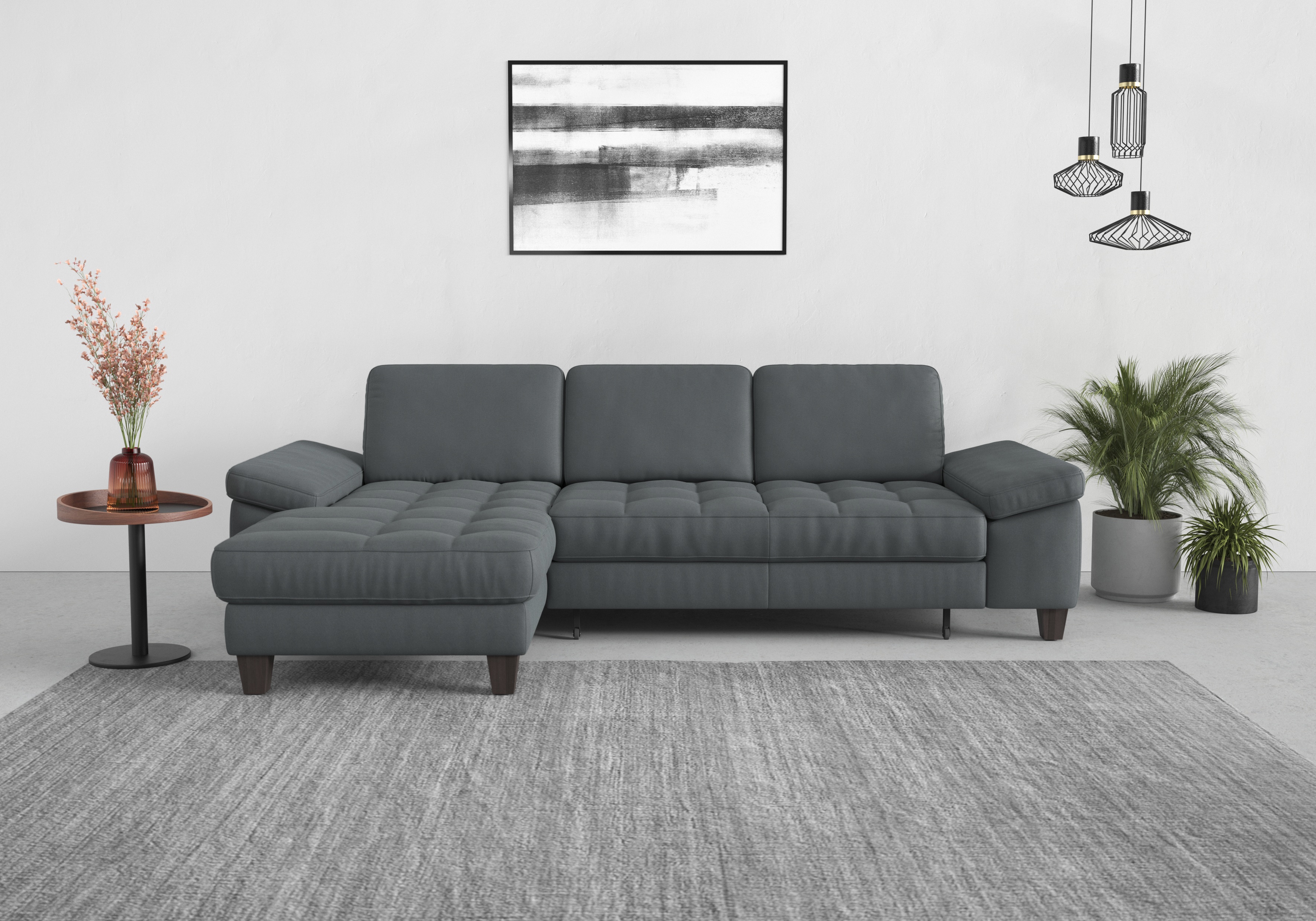 sit&more Ecksofa "Westham L-Form" Recamiere, mit oder ohne Schlaffunktion, Bettkasten, Füße wengefarben