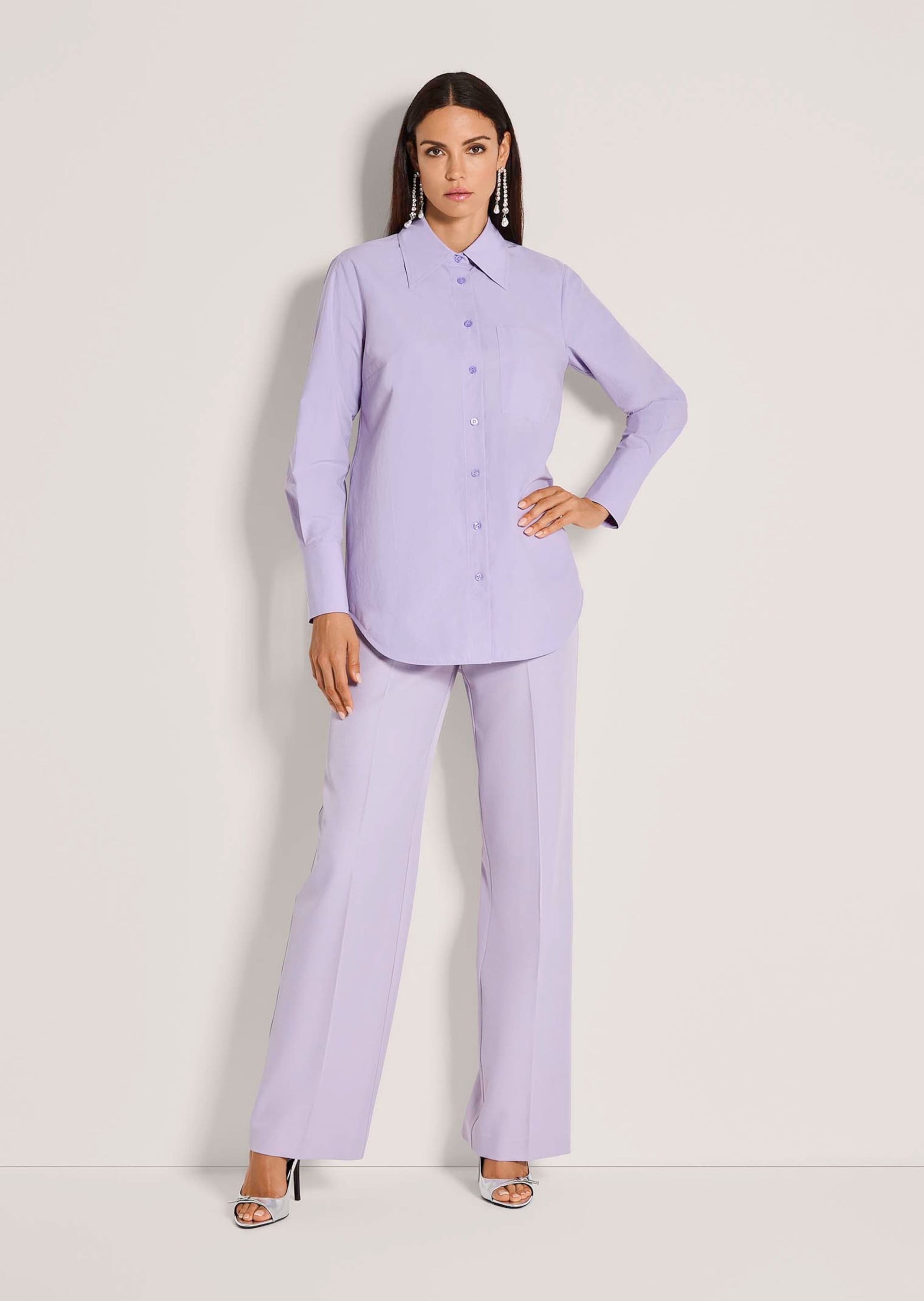 MADELEINE Langarmbluse "Hemdbluse Baumwollbluse mit Hemdkragen" Ärmelschlit günstig online kaufen