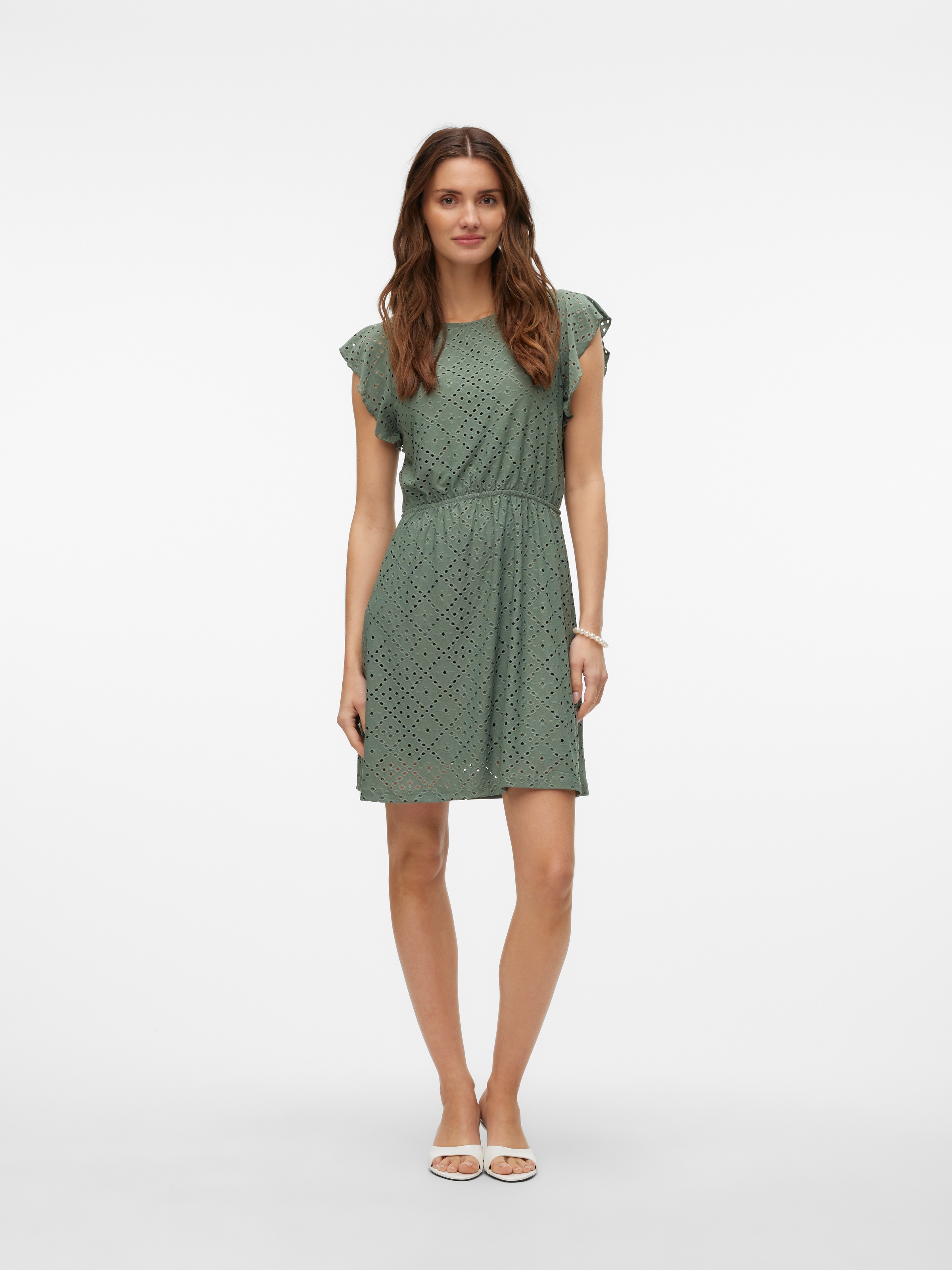 Vero Moda Minikleid »VMTASSA SL FRILL  SHORT DRESS JRS NOOS« Materialmix, regular fit