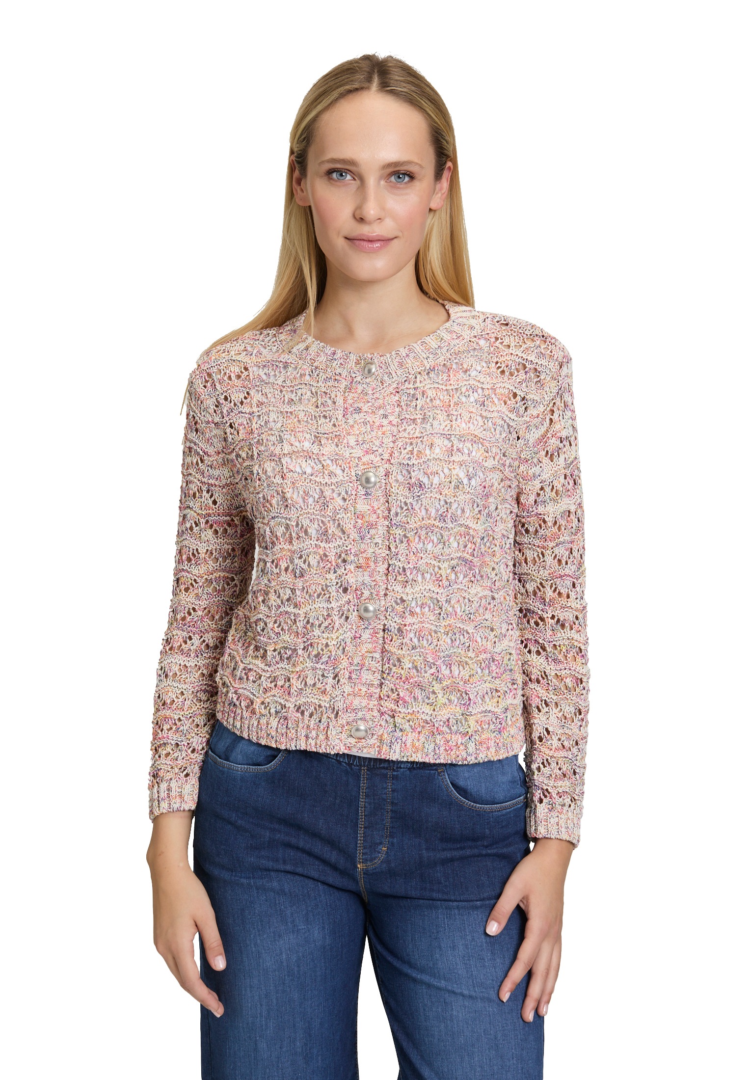 Cartoon Strickjacke "Damen mit Rundhalsausschnitt" 1 Stk. tlg. günstig online kaufen