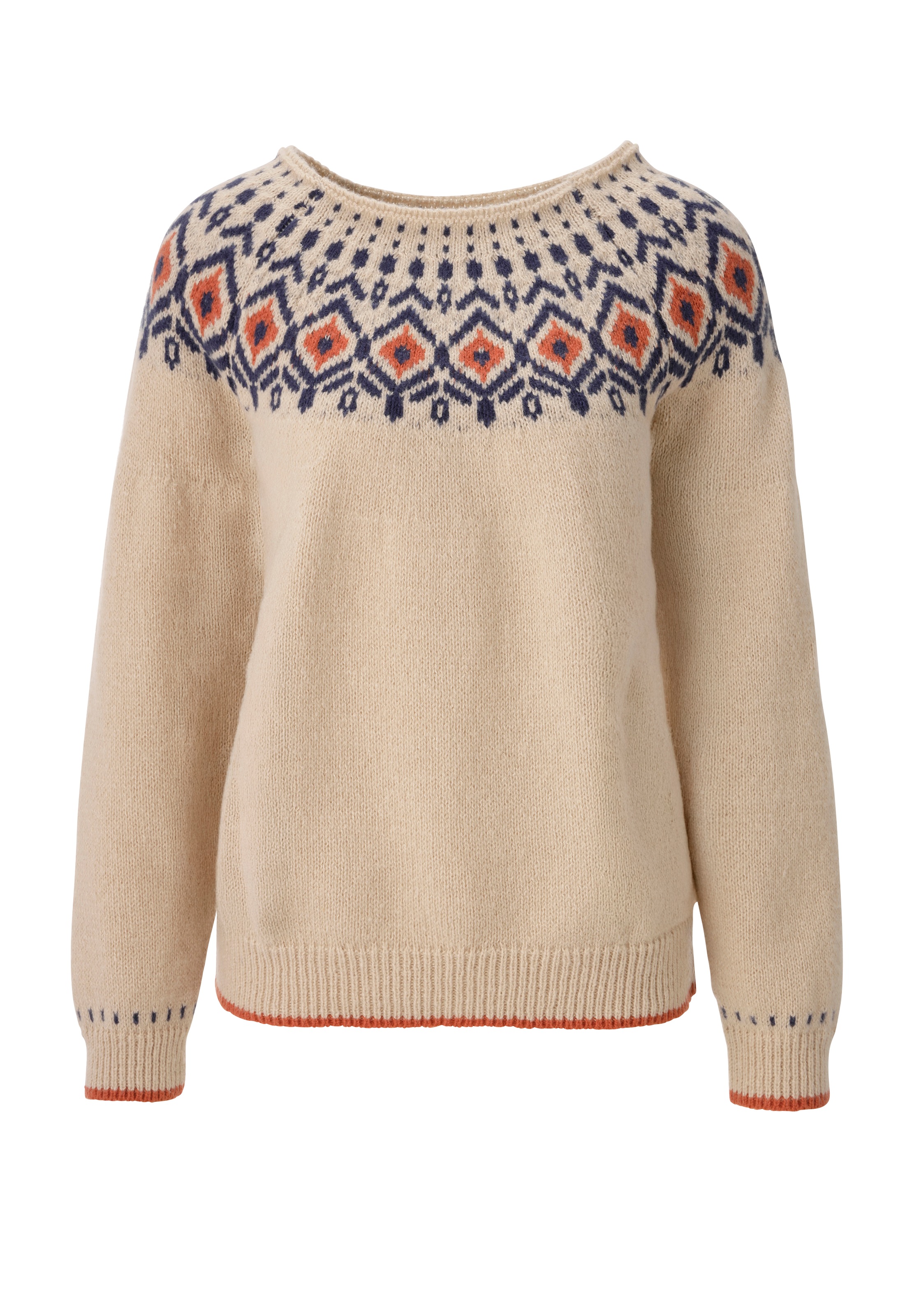 Aniston CASUAL Strickpullover mit farbharmonischen Norweger-Muster - NEUE KOLLEKTION