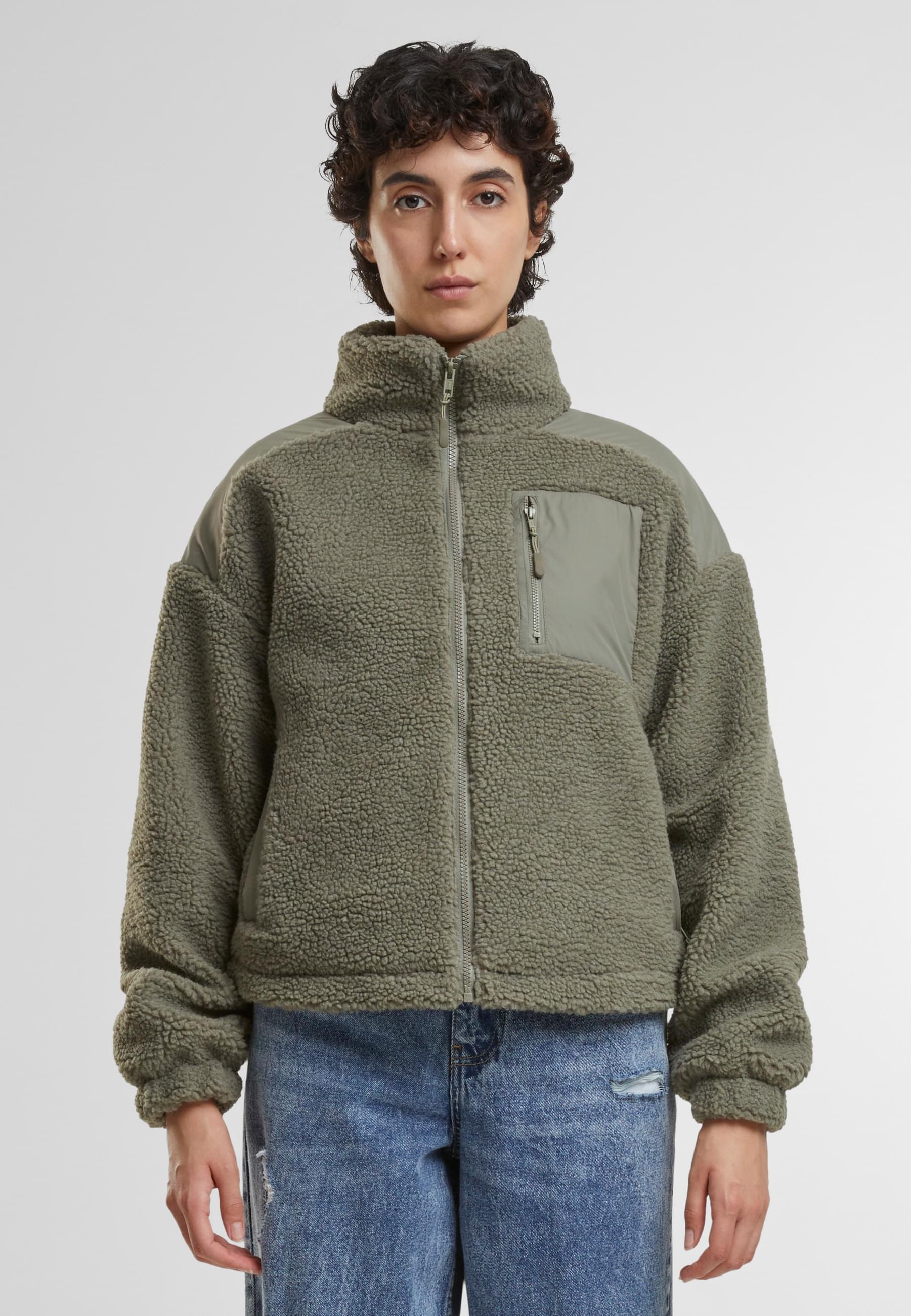 URBAN CLASSICS Winterjacke »Urban Classics Damen Ladies Sherpa Mix Jacket«, (1 St.), mit Kapuze
