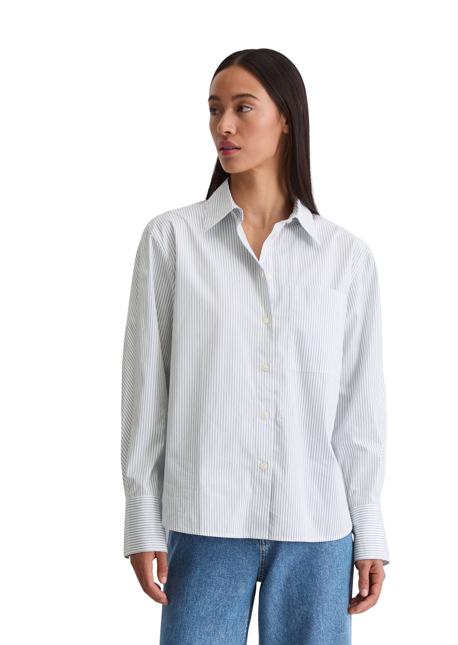 Marc OPolo Langarmbluse "aus Premium-Baumwoll-Popeline" günstig online kaufen