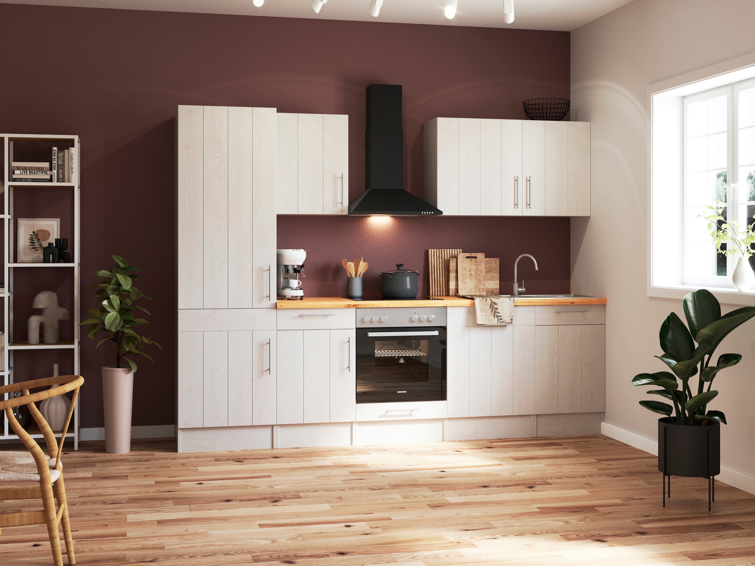 RESPEKTA Küchenzeile "Anton" Breite 280 cm, mit Soft-Close, in exklusiver K günstig online kaufen