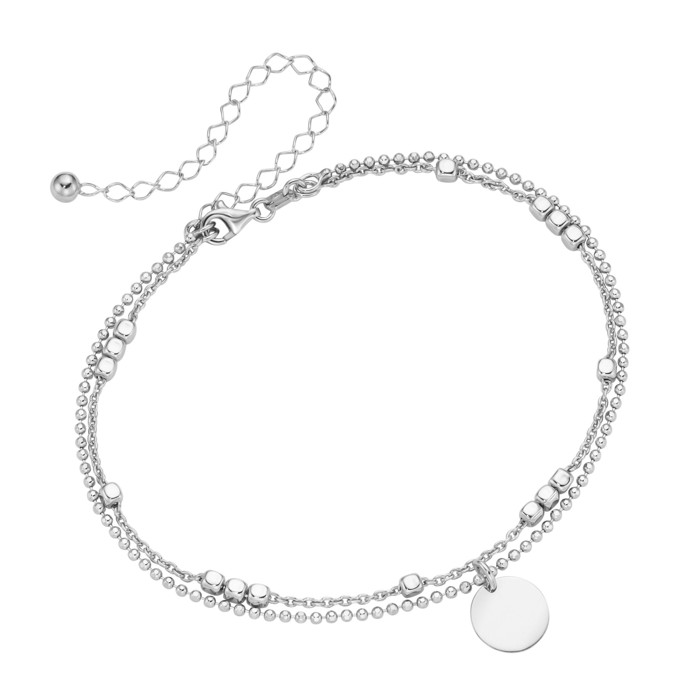 Smart Jewel mit rundem Silber BAUR Fußkette 925« Plättchen, Anhänger bestellen mit | »zweireihig,
