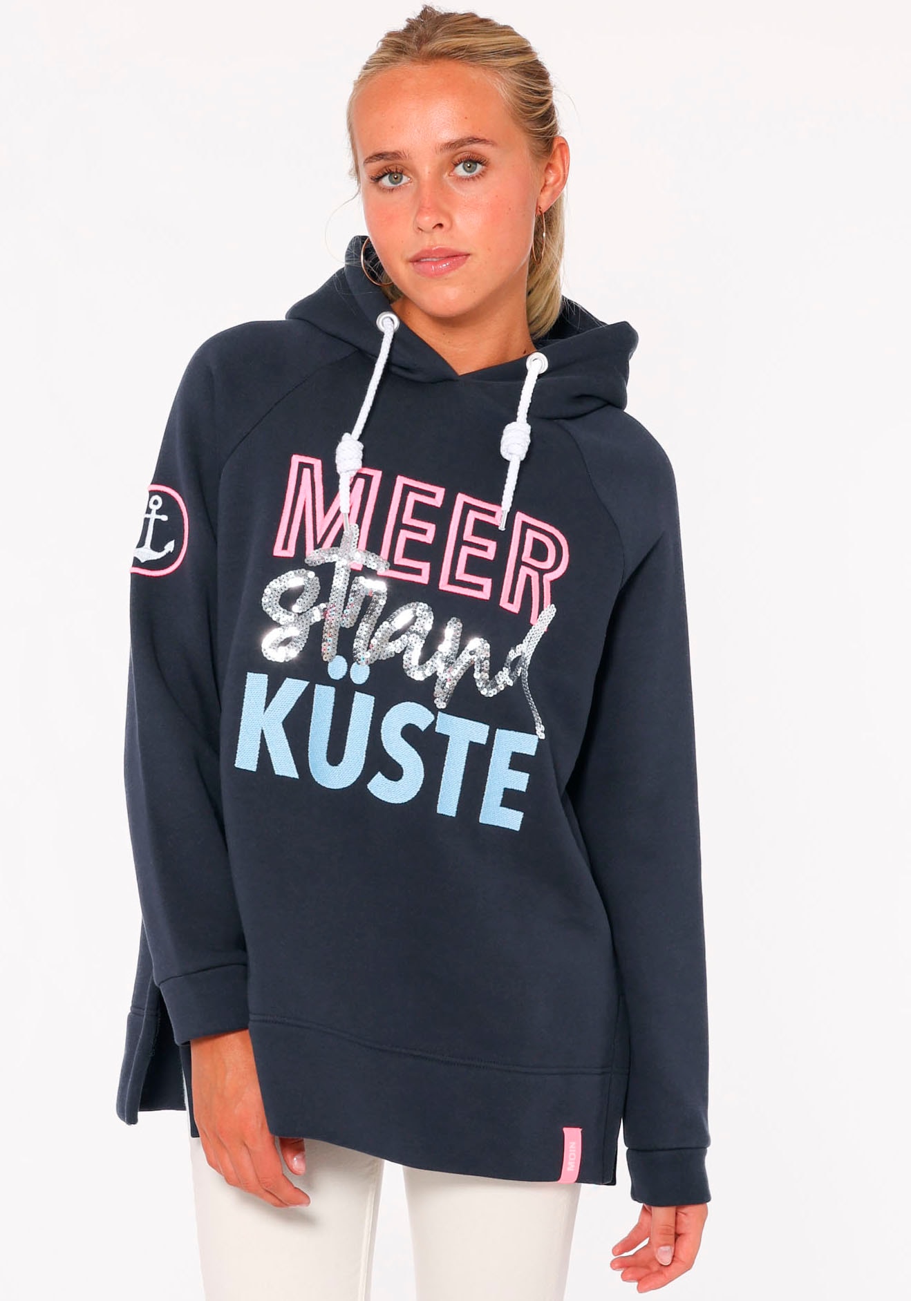 Hoodie »Meer Strand Küste«, mit auffälligem Schriftzug-Print