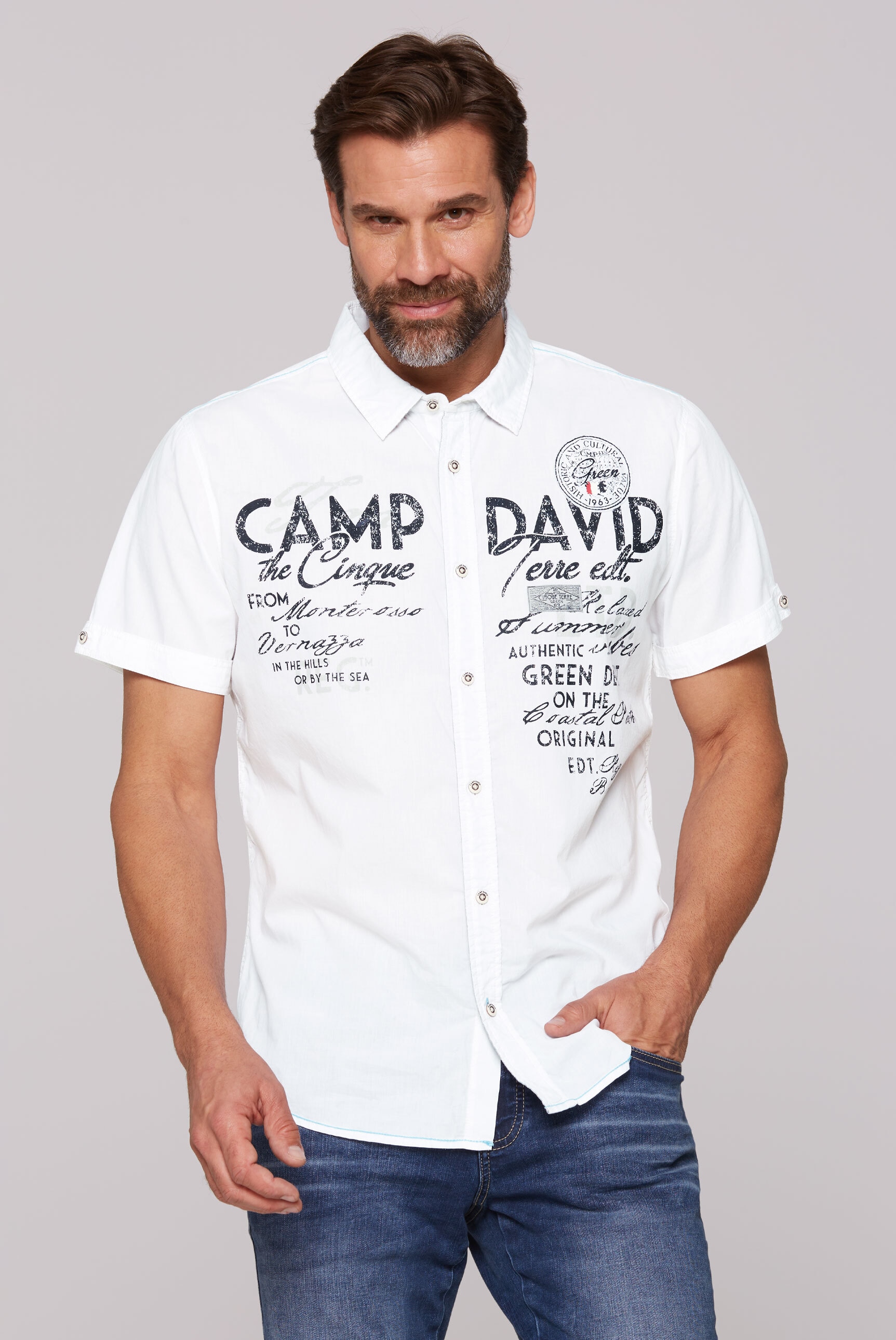 CAMP DAVID Kurzarmhemd, mit Kentkragen günstig online kaufen