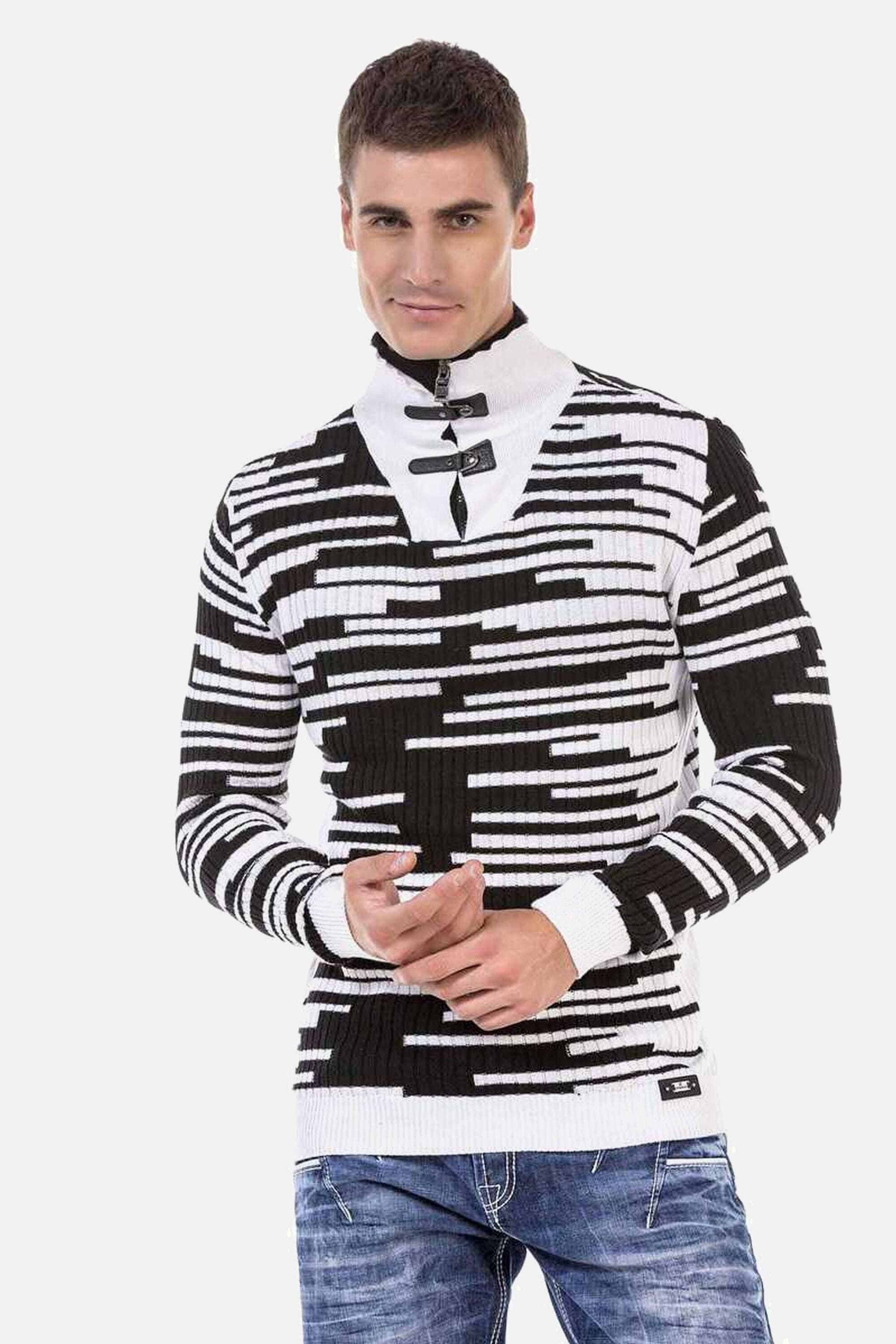 Cipo & Baxx Stehkragenpullover "Pullover" 1 Stk. tlg. mit Schnallenverschlu günstig online kaufen