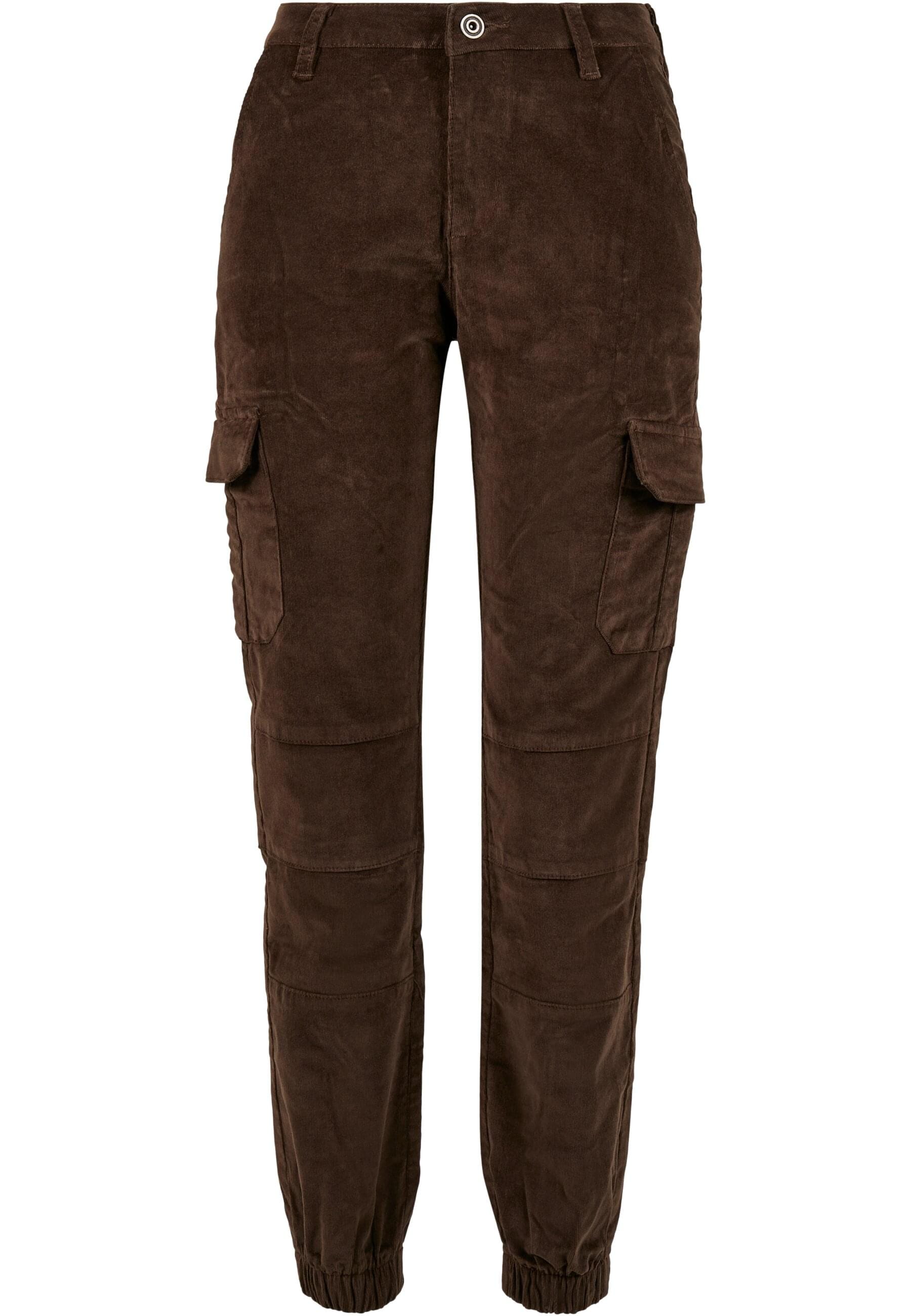 Cargohose »Urban Classics Damen Ladies High Waist Cargo Corduroy Pants«, (1 tlg.)