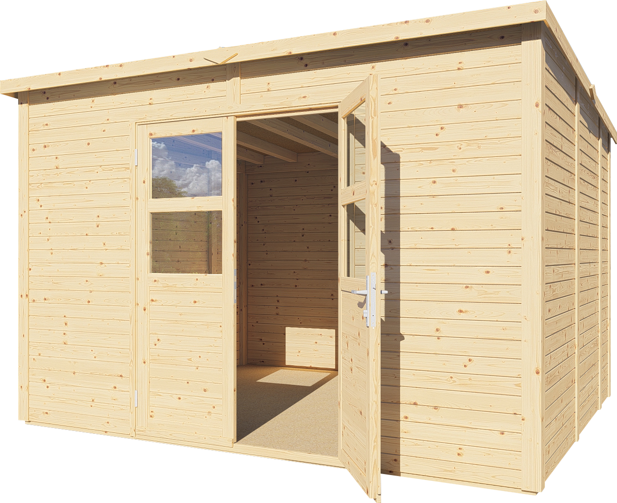 BERTILO Gartenhaus »Baltrum 2 naturbelassen«, mit Fußboden, Fenster und Doppeltür