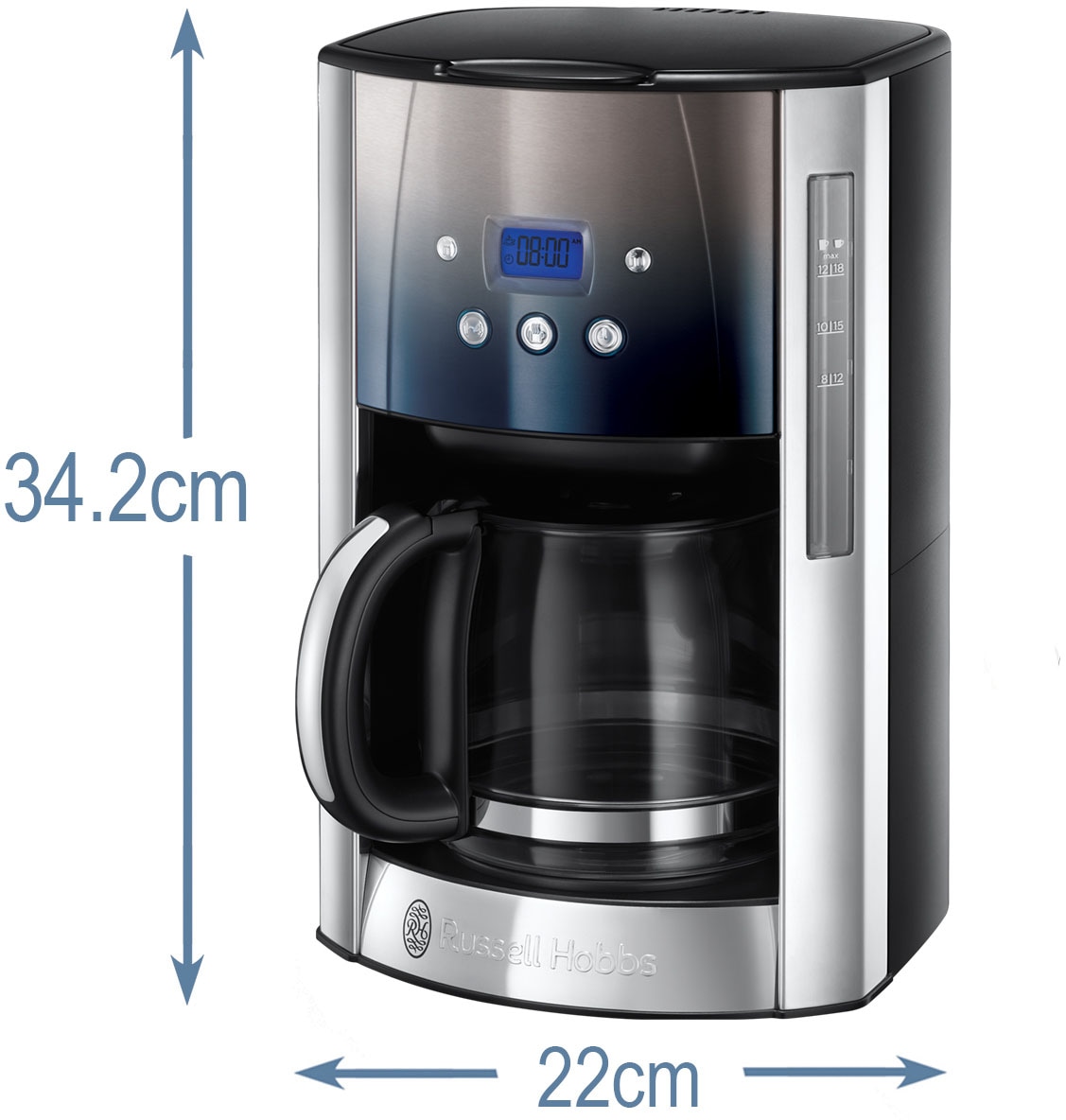 RUSSELL HOBBS Filterkaffeemaschine »Geo Steel 25270-56« 1,5 l Kaffeekanne Papierfilter 1x4