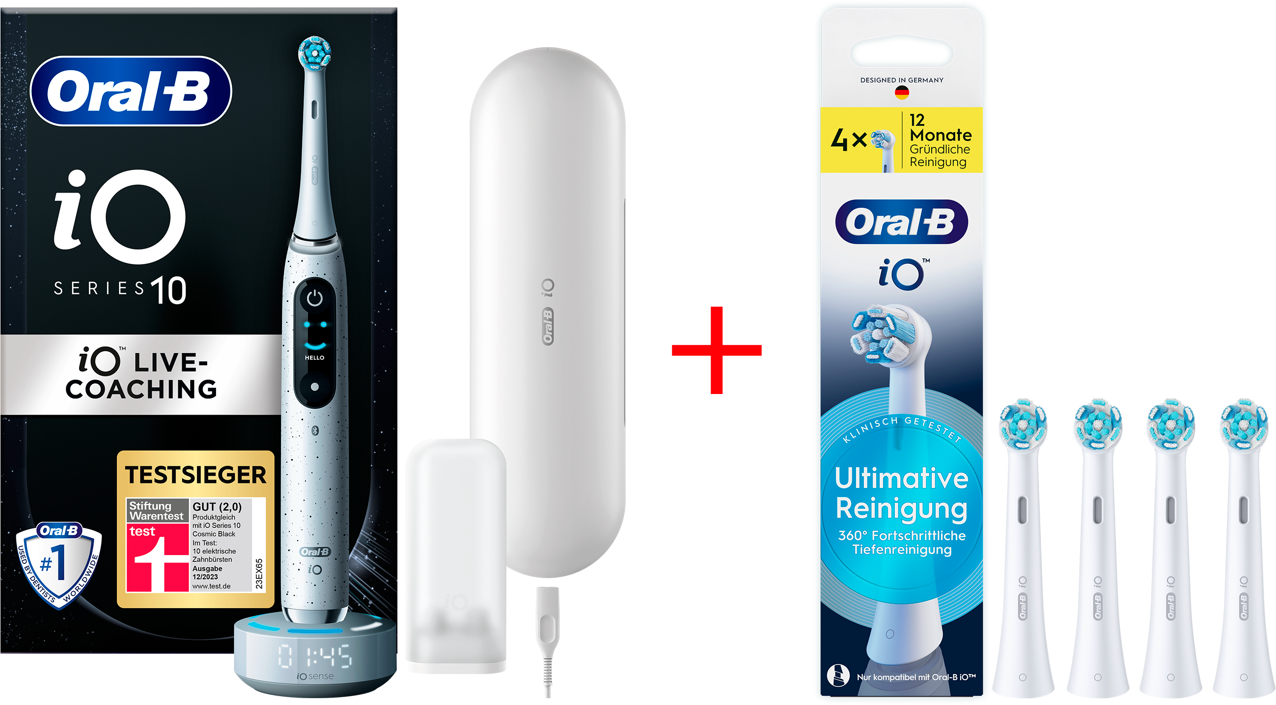 ORAL-B Elektrische Zahnbürste "iO 10", weiß, Kunststoff, B:2,5cm H:25,3cm T:2,5cm, Elektrozahnbürsten, Magnet-Technologie, iOsense, 7 Putzmodi,