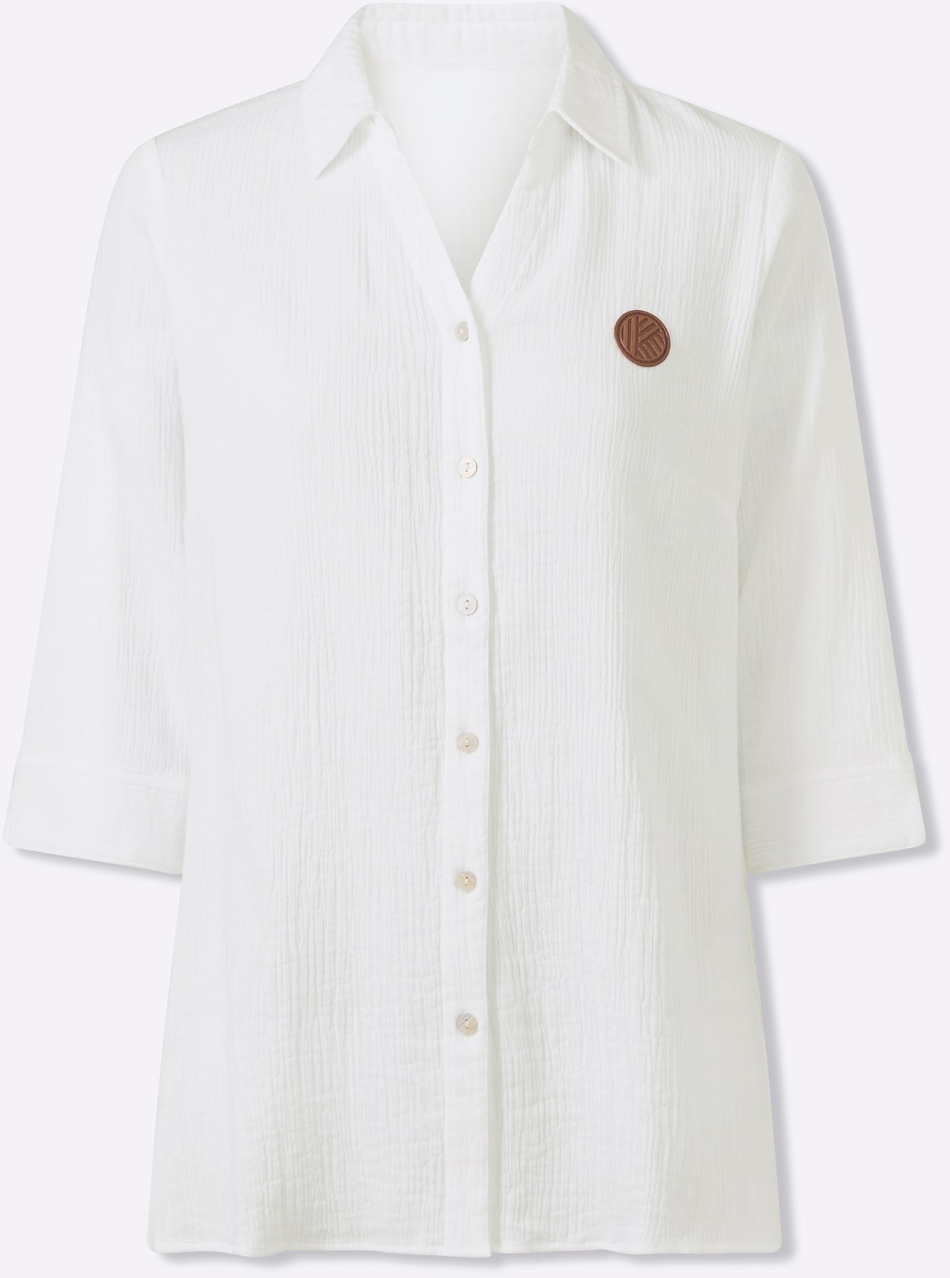 Classic Basics Women Long Blouse White Size 50 2