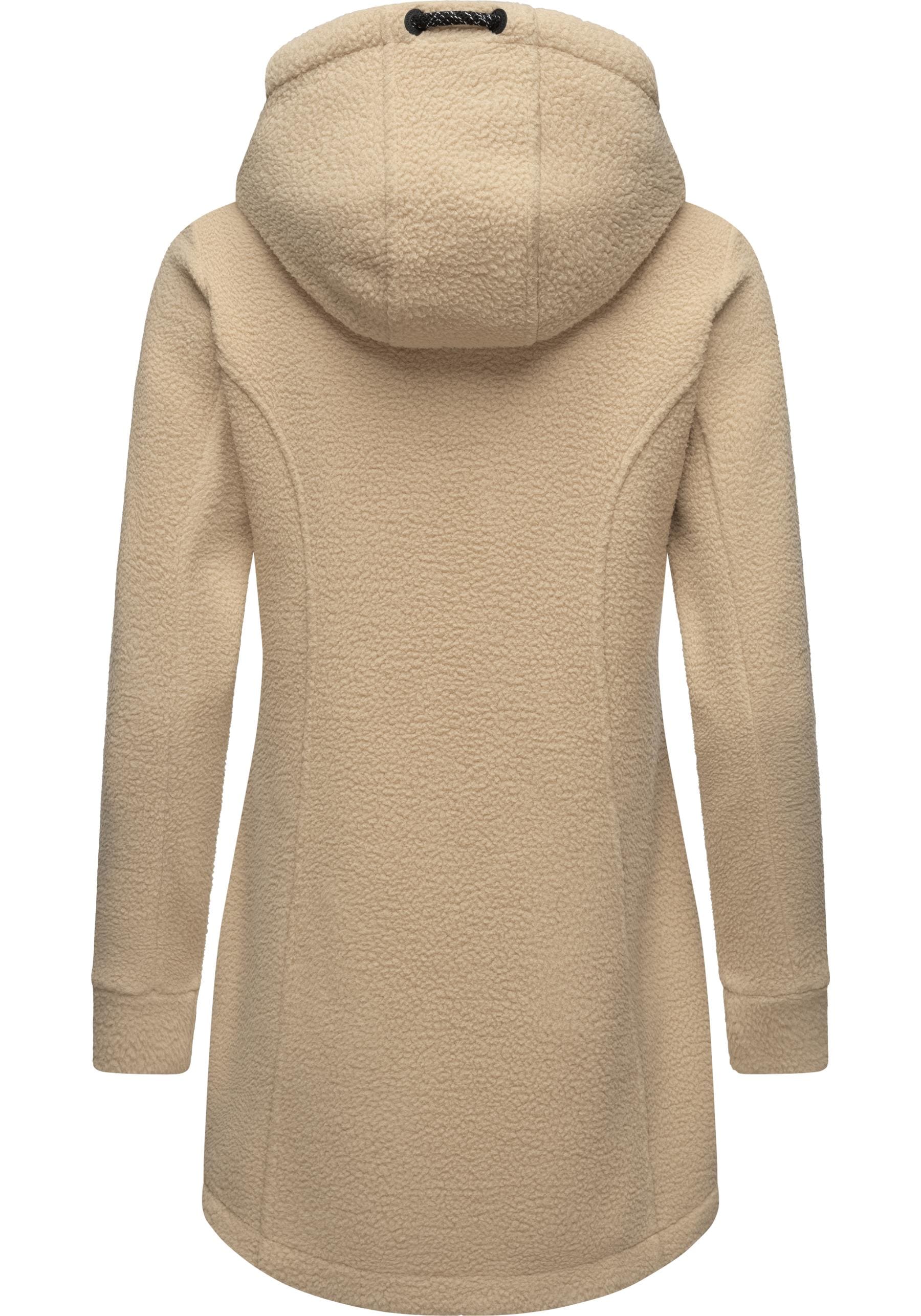 Ragwear Fellimitatmantel »Letti Teddy-Fleece«, Kuschelig weicher Teddyfleece-Mantel