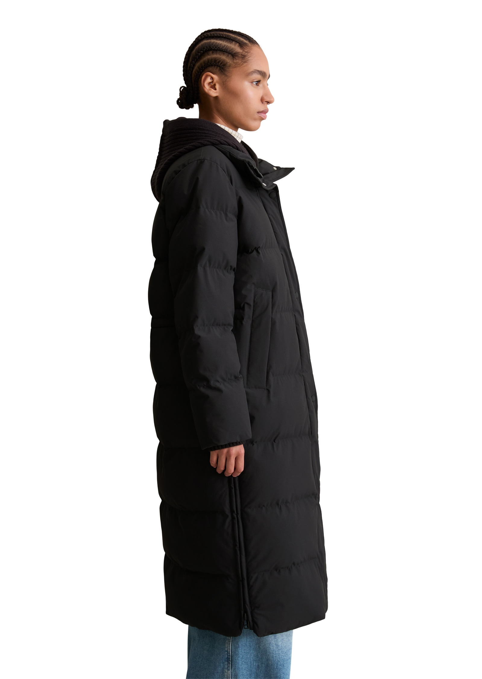 Marc O'Polo DENIM Steppmantel »mit abnehmbarer Strick-Kapuze«