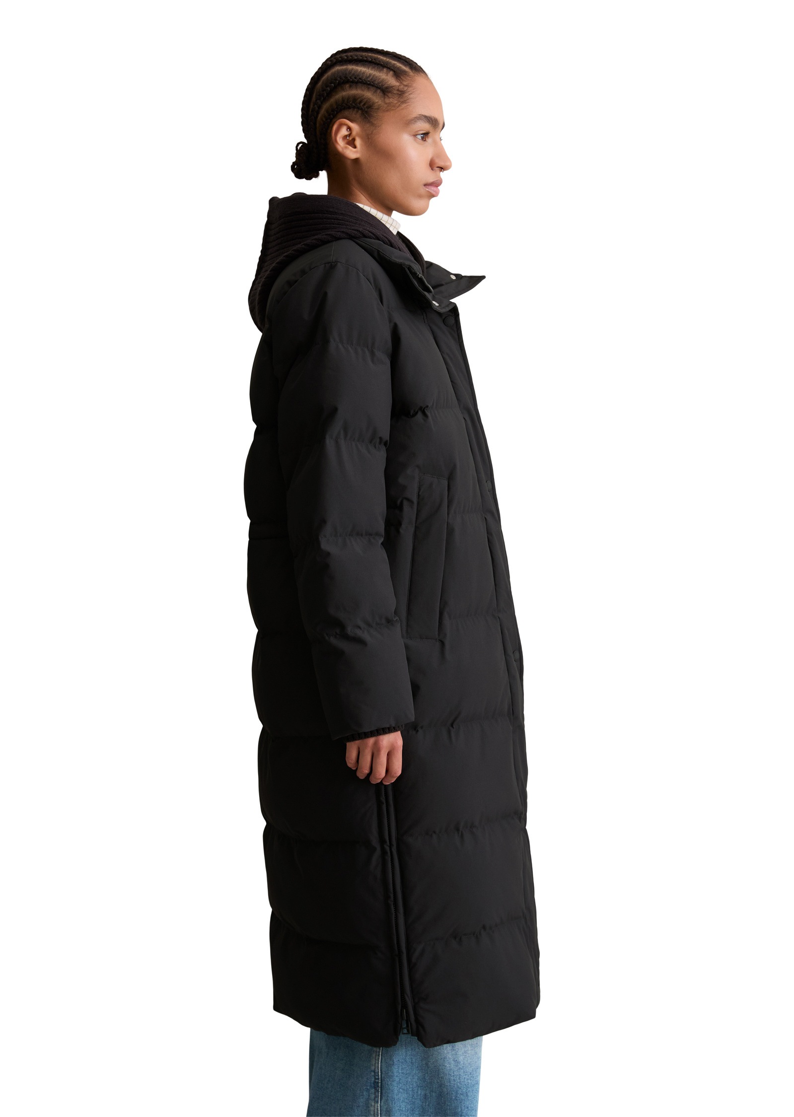 Marc OPolo DENIM Steppmantel "mit abnehmbarer Strick-Kapuze" günstig online kaufen