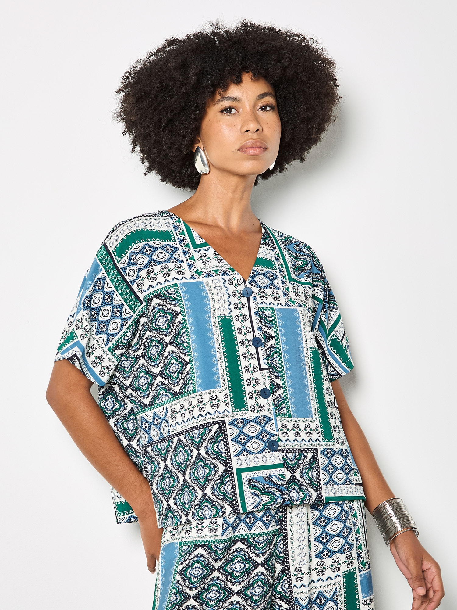 Apricot Klassische Bluse »Folk-Patchwork-Bluse« mit Muster