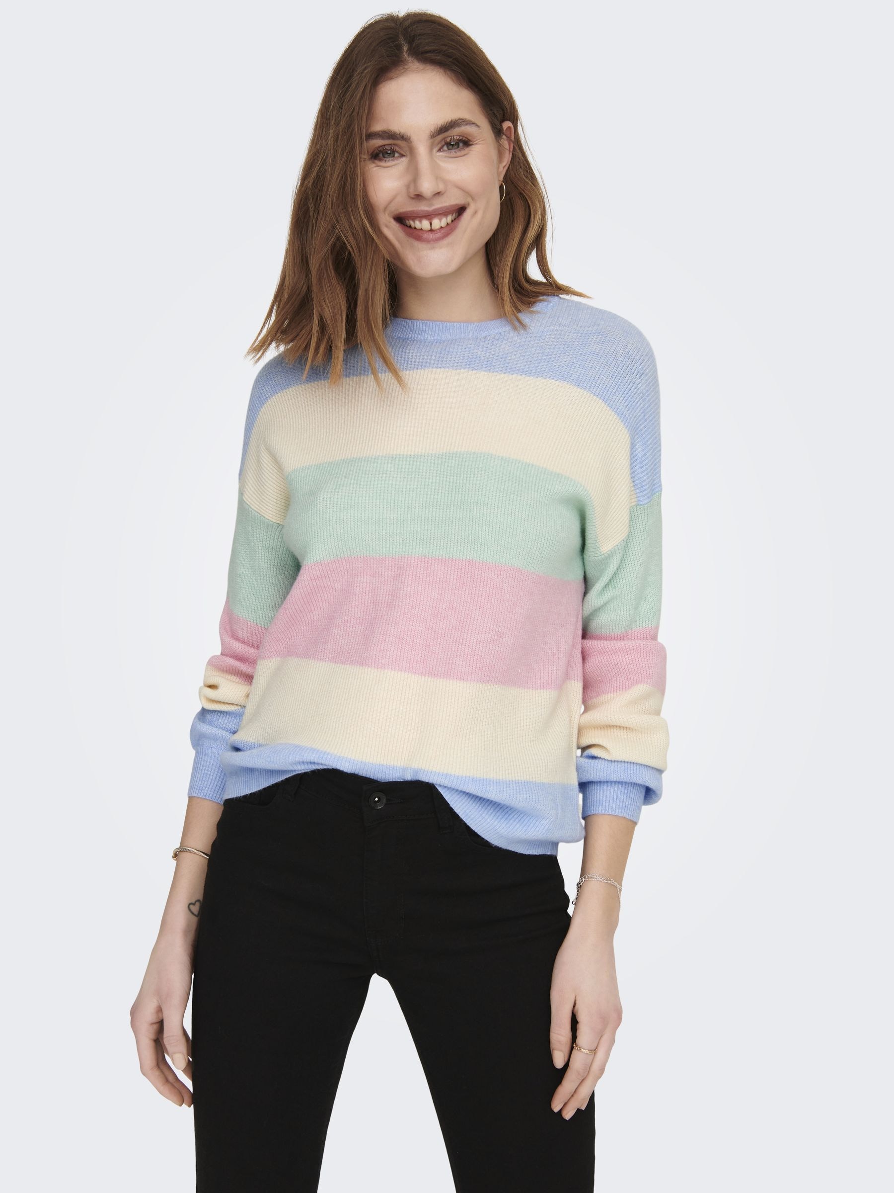 ONLY Strickpullover "ONLATIA L/S STRIPE PULLOVER KNT NOOS" Viskosemischung, günstig online kaufen