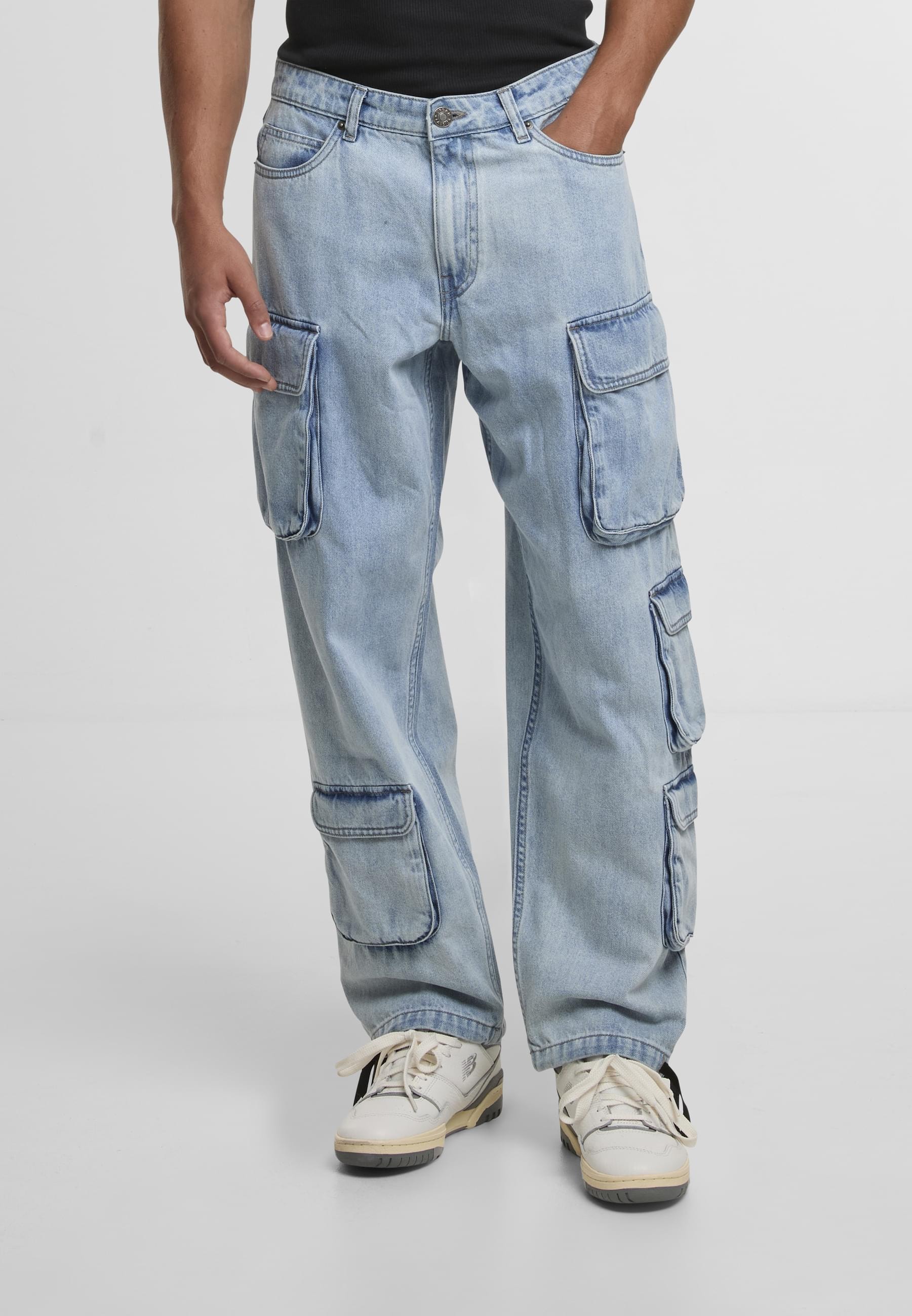 URBAN CLASSICS Cargohose »Urban Classics Multi Pocket Denim Cargo«, (1 tlg.)