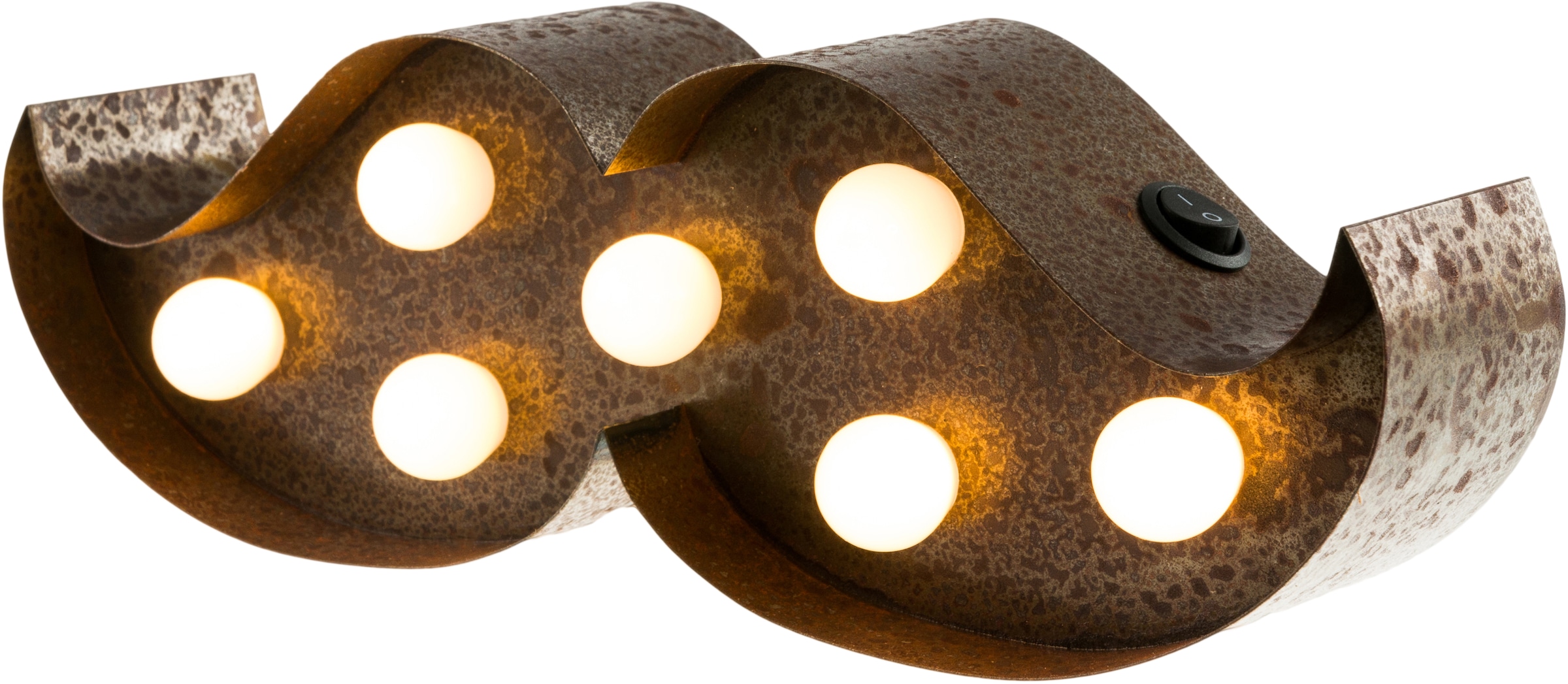 bestellen 7 | Tischlampe LIGHTS festverbauten 23x8 cm Wandlampe, LED mit »Moustache«, flammig-flammig, - LEDs 7 Moustache Dekolicht MARQUEE BAUR