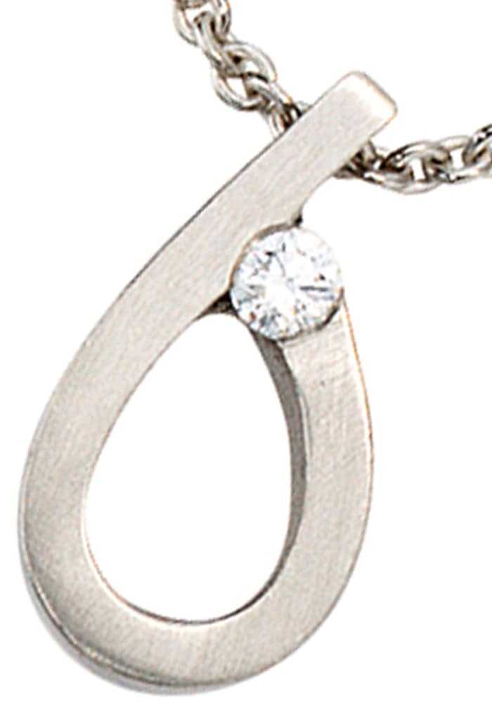 JOBO Kettenanhänger »Anhänger Tropfen 15,4 mm«  950 Platin mit Diamant