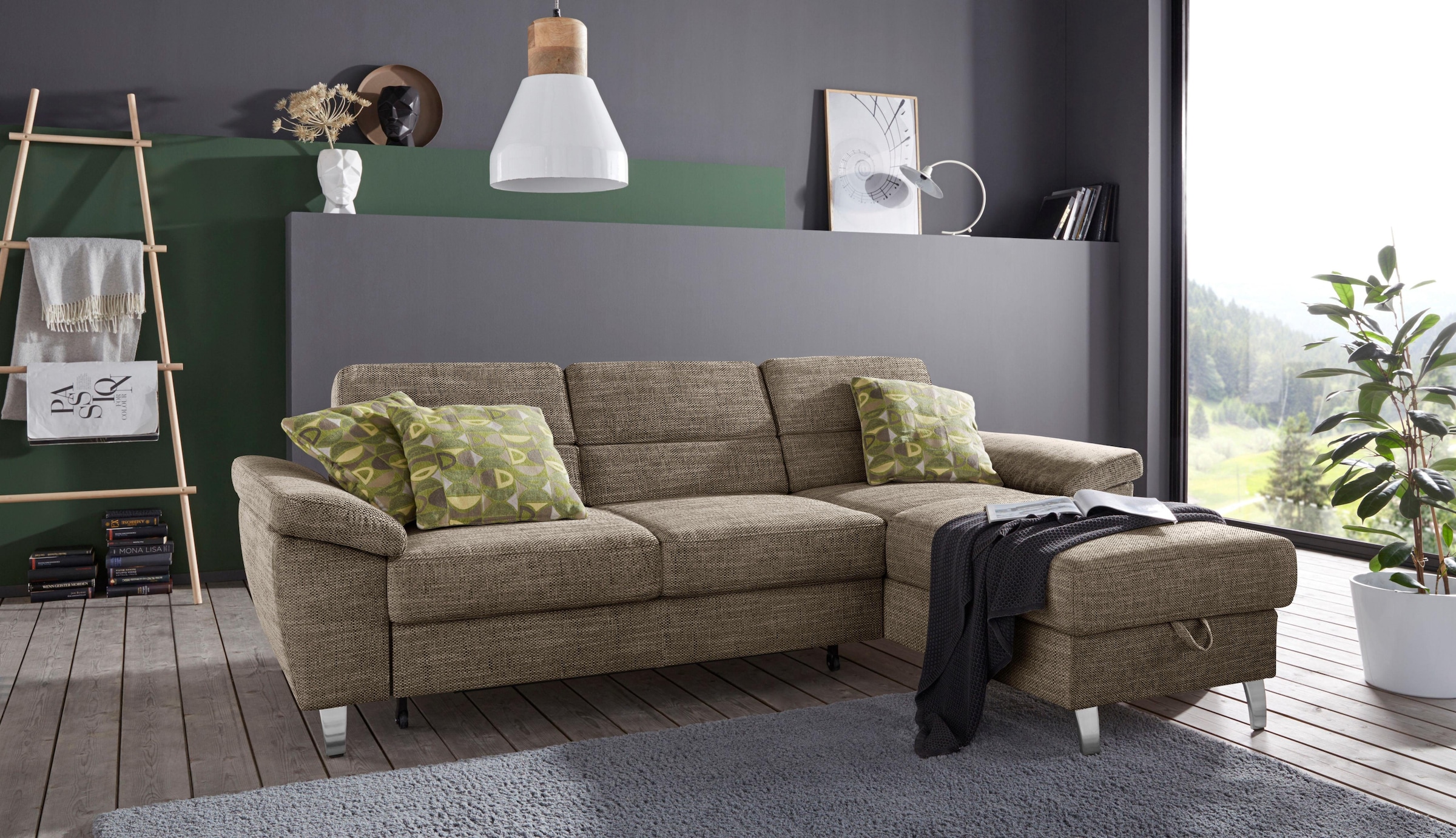 sit&more Ecksofa "Sorano L-Form", wahlweise mit Bettfunktion und Bettkasten günstig online kaufen