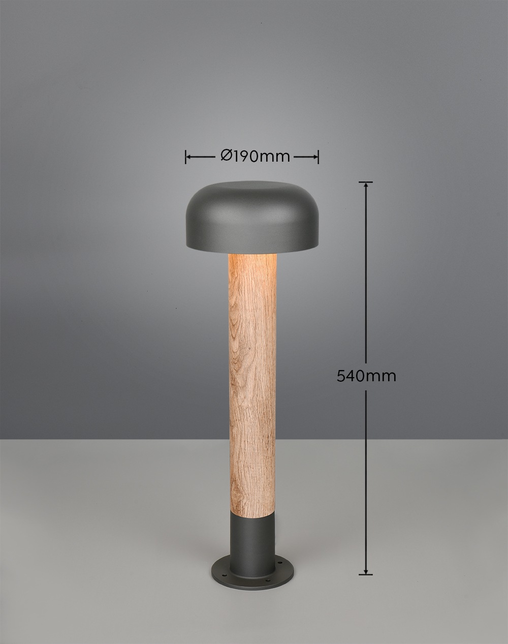 TRIO Leuchten Außen-Stehlampe »FRASER, Outdoor Stehleuchte Höhe 54cm, exkl 1x E27 max 10W, IP54«, 1 flammig, Leuchtmittel E27 | Leuchtmittel wechselbar, Wegeleuchte Garten Terrasse, Ø 19cm Höhe 54cm, Leuchtmittel wechselbar