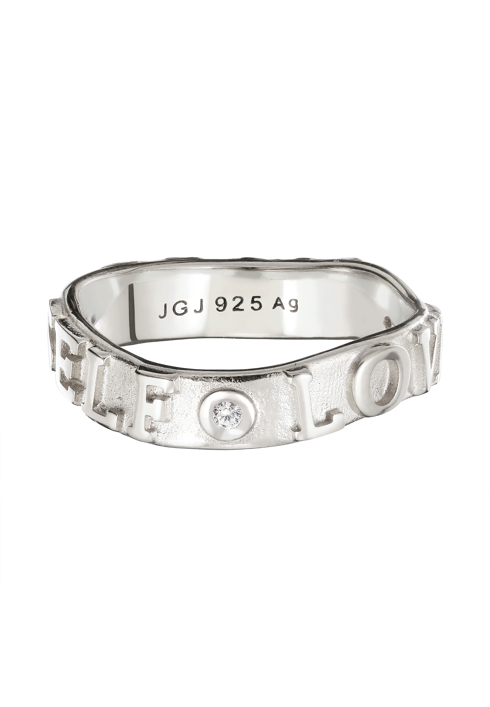Elli Silberring »Ring Ring mit Zirkonia Weiß MORE SELF LOVE 925 Sterling Silber«