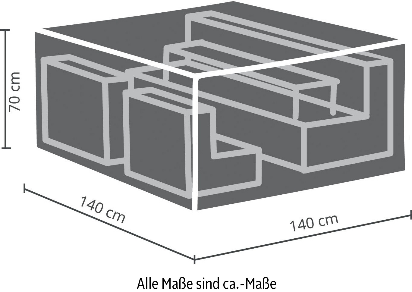Best Gartenmöbel-Schutzhülle, für Lounge-Sets klein/small 140x140x70 c