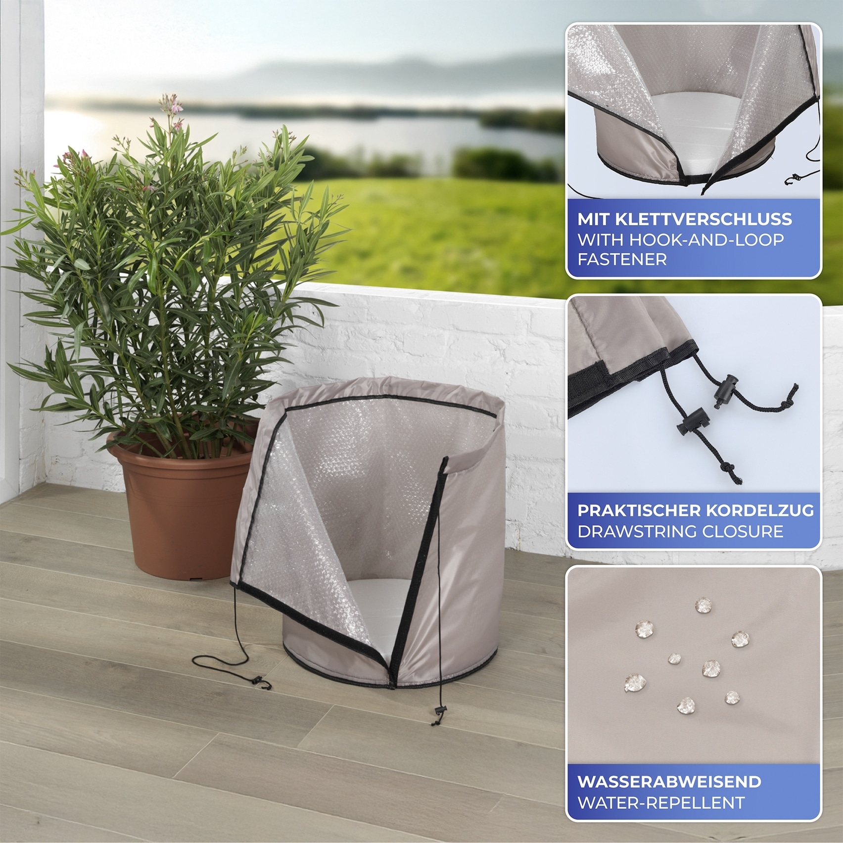 Maximex Winterschutzhaube »Thermo-Pflanztopf-Sack« Frostschutz für Pflanzkübel, extra dicke Bodenplatte, ØxH: 45x55 cm