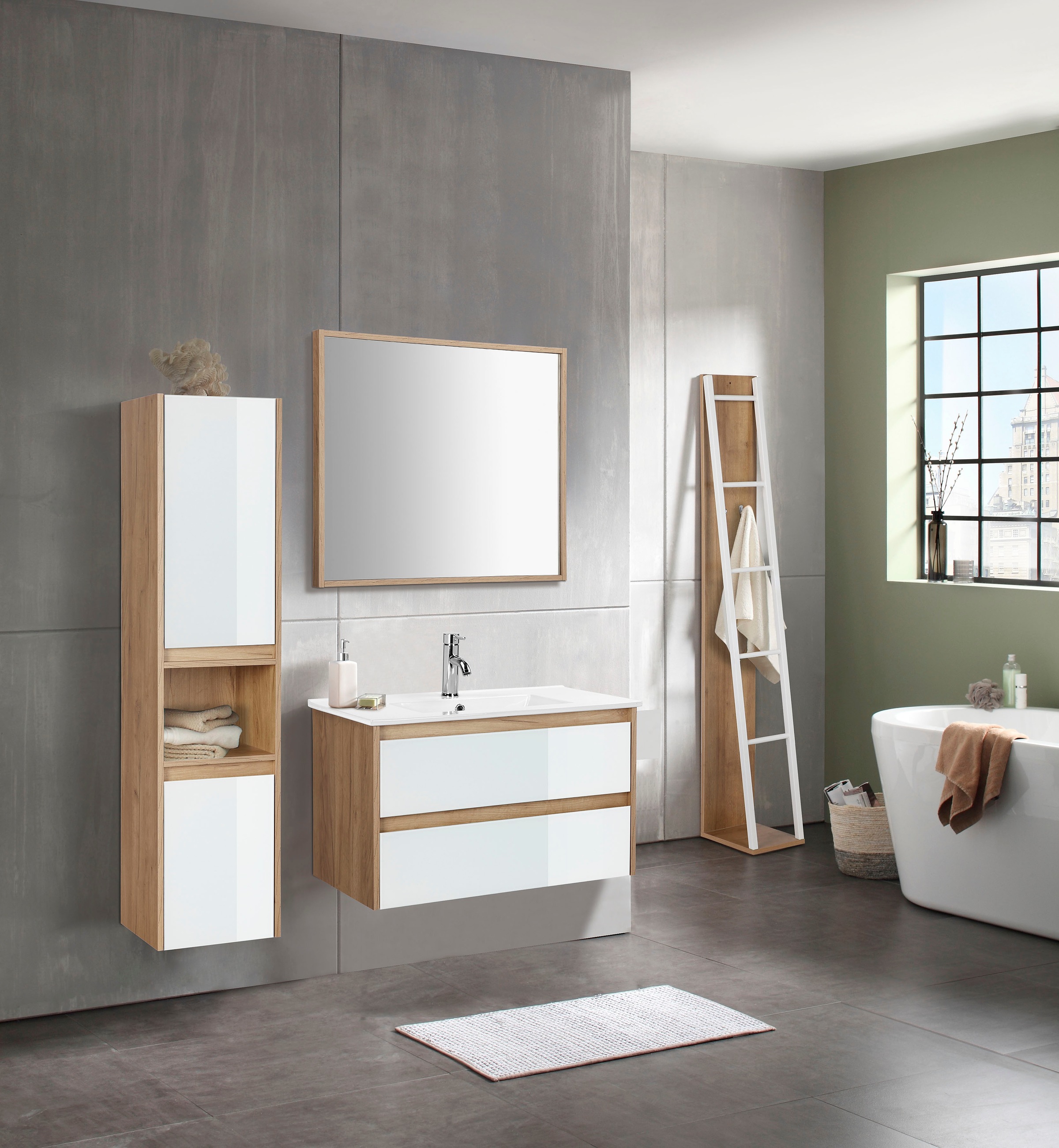welltime Badspiegel "Torun Badschrank Spiegel ohne LED Licht", Spiegel mit günstig online kaufen