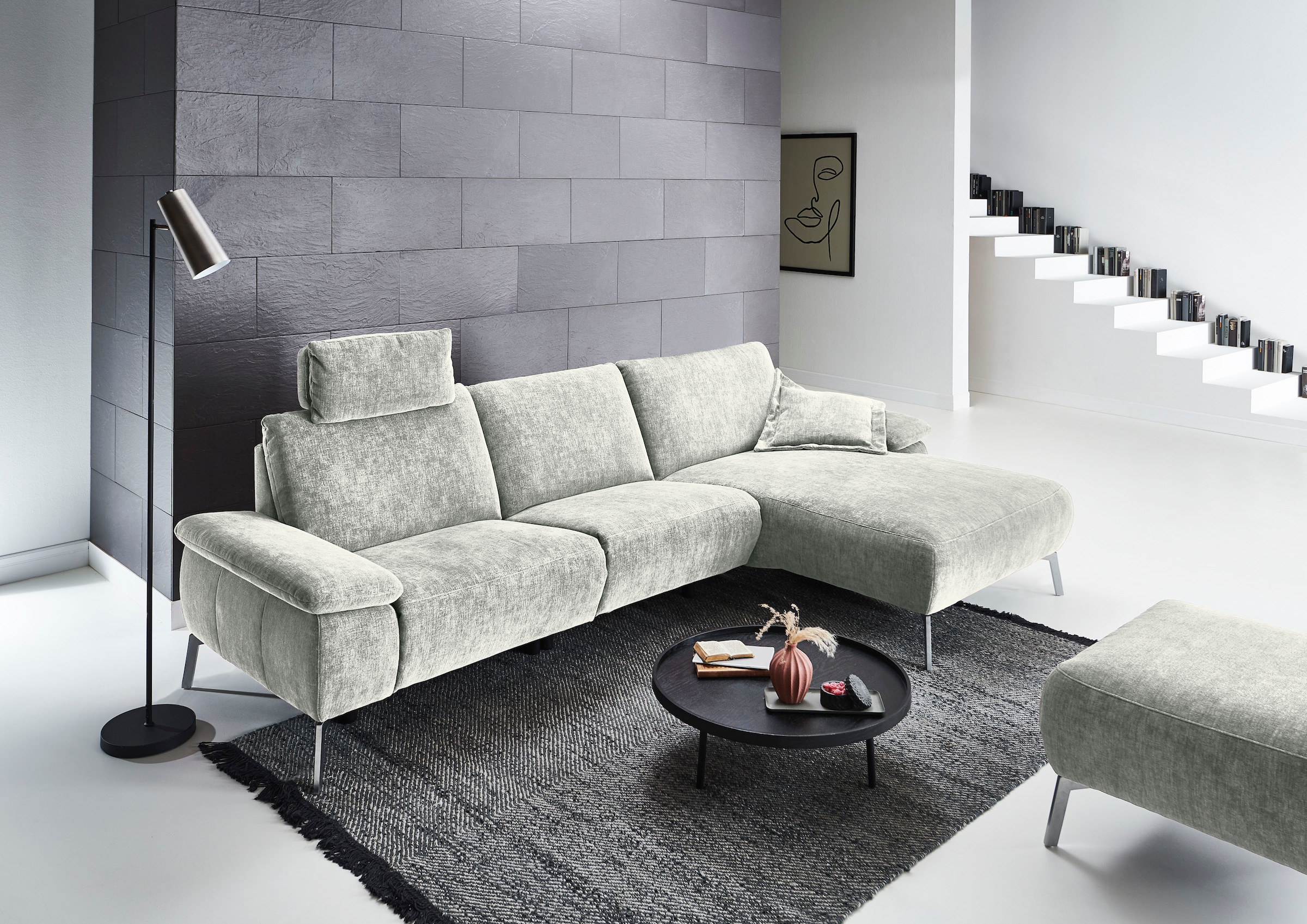Home affaire Ecksofa "Bellini L-Form" teilmotorische Relaxfunktion an 1 Ele günstig online kaufen