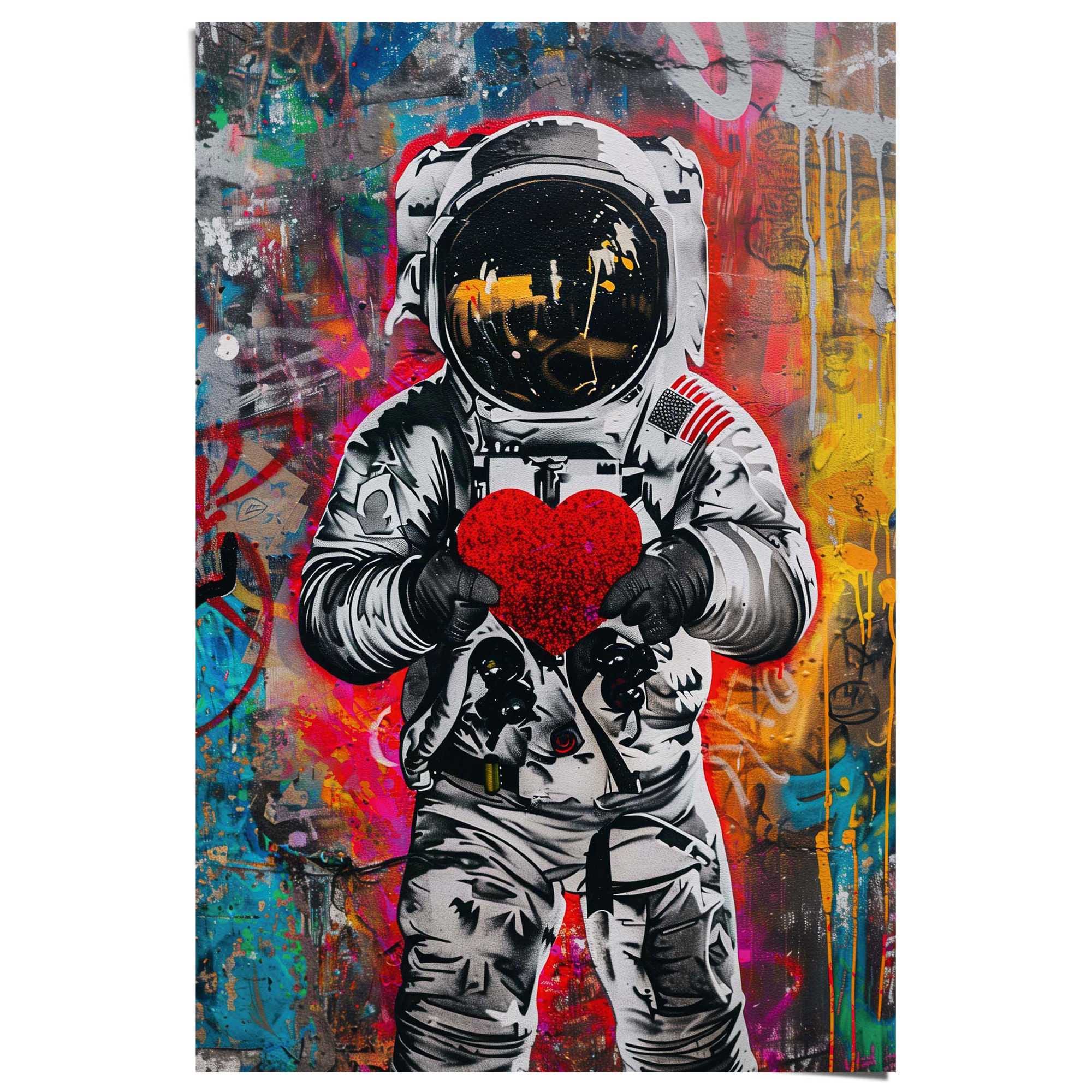 Reinders Poster "Astronauten-Graffiti", Kinderzimmer - Mehrfarbig - 150 gr. günstig online kaufen