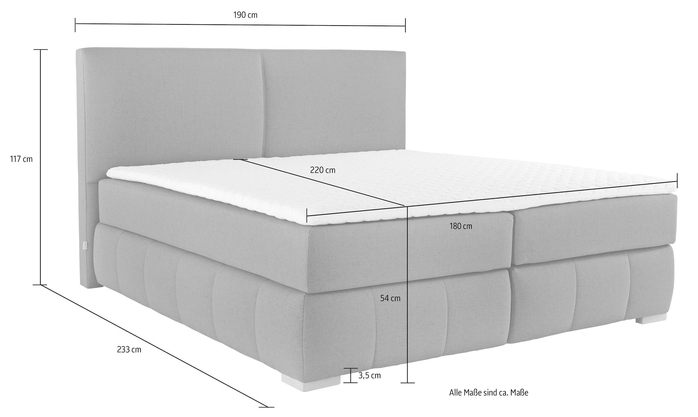 Guido Maria Kretschmer Home&Living Boxspringbett »Wehma«, inkl. Topper in 3 verschiedenen Matratzen, auch in Samtstoff