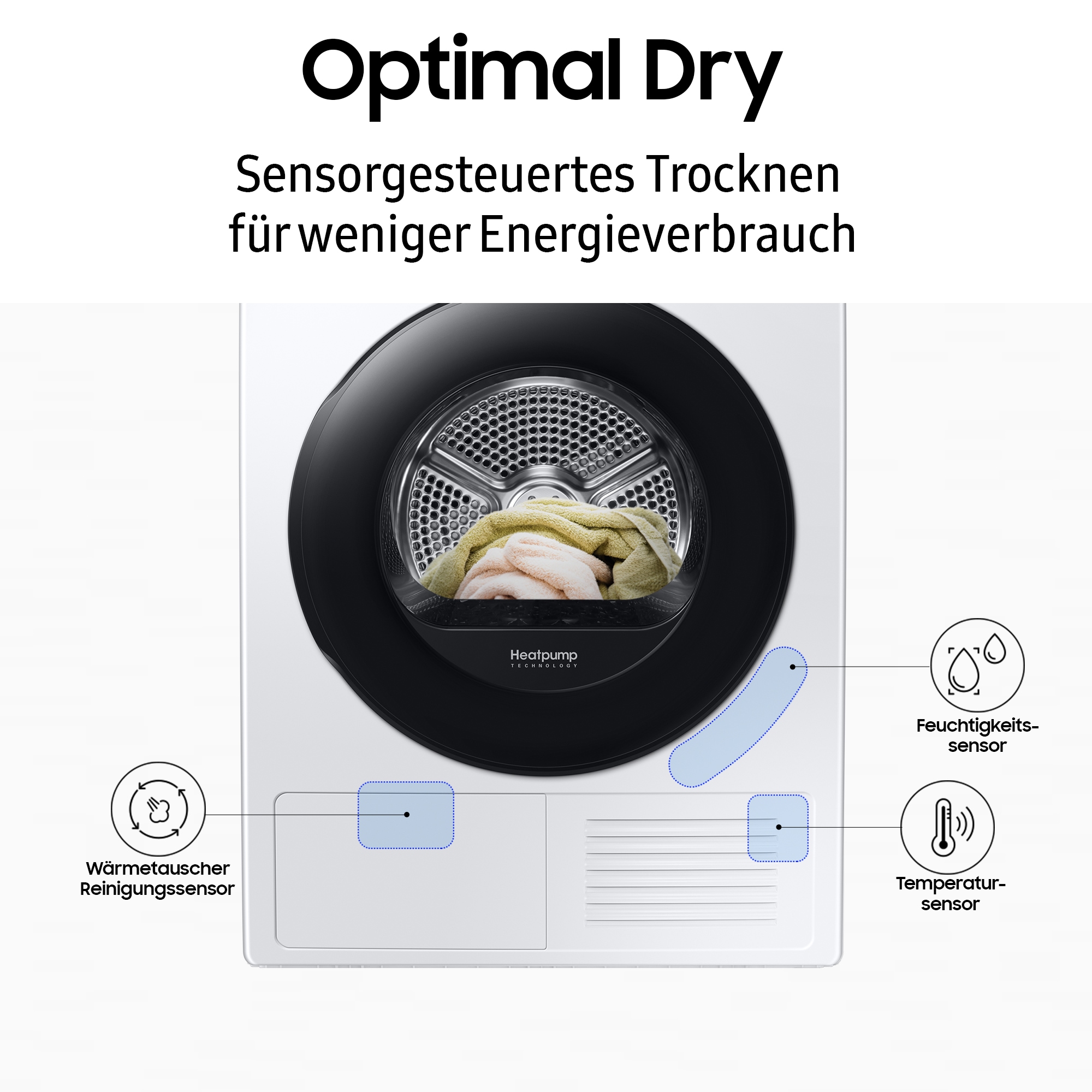 Samsung Wärmepumpentrockner »DV90T5240AW/S2«, 9 kg, Knitterschutz