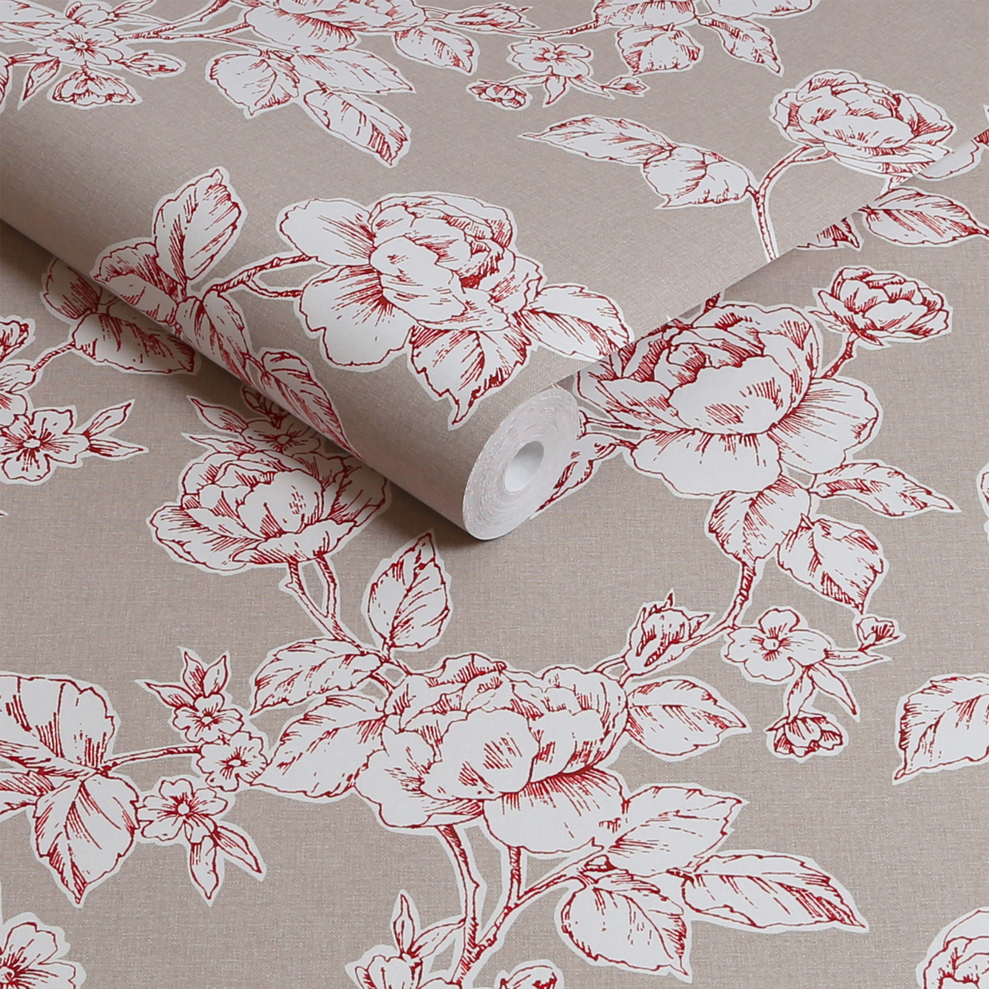 LAURA ASHLEY Vliestapete »Pollington Roses Dove«, geblümt, 10mx52cm (ca. 5m2)