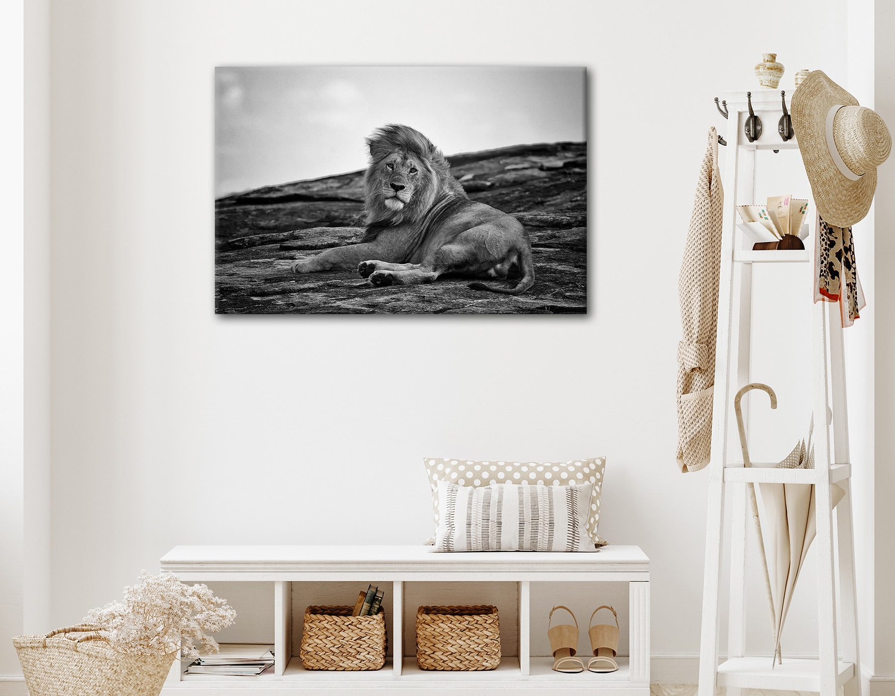 Bönninghoff Bild »LIEGENDER LÖWE 60x90 cm – Leinwandbild Keilrahmen Deko modern«