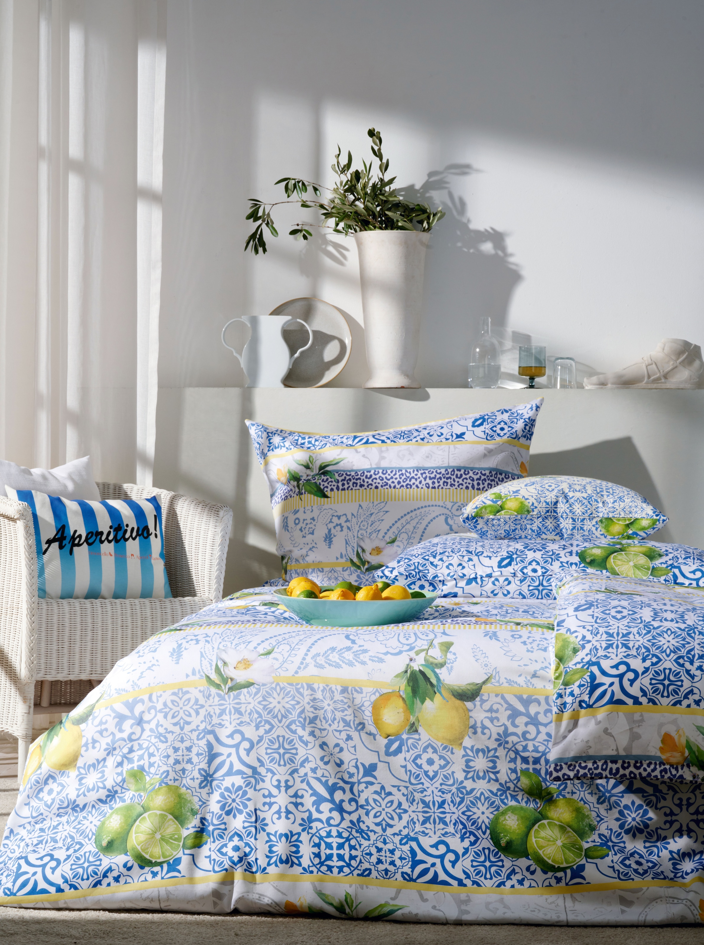 APELT Bettwäsche »Amalfi Gots« 2 tlg. Bettwäsche-Set mit Reißverschluss, Baumwoll-Satin, Digitaldruck