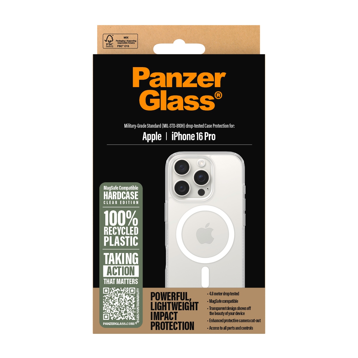 CARE by PanzerGlass Handyhülle »HardCase mit MagSafe für Apple iPhone 16 Pro«, Backcover, Schutzhülle, Handyschutzhülle, Case, Schutzcase, stoßfest
